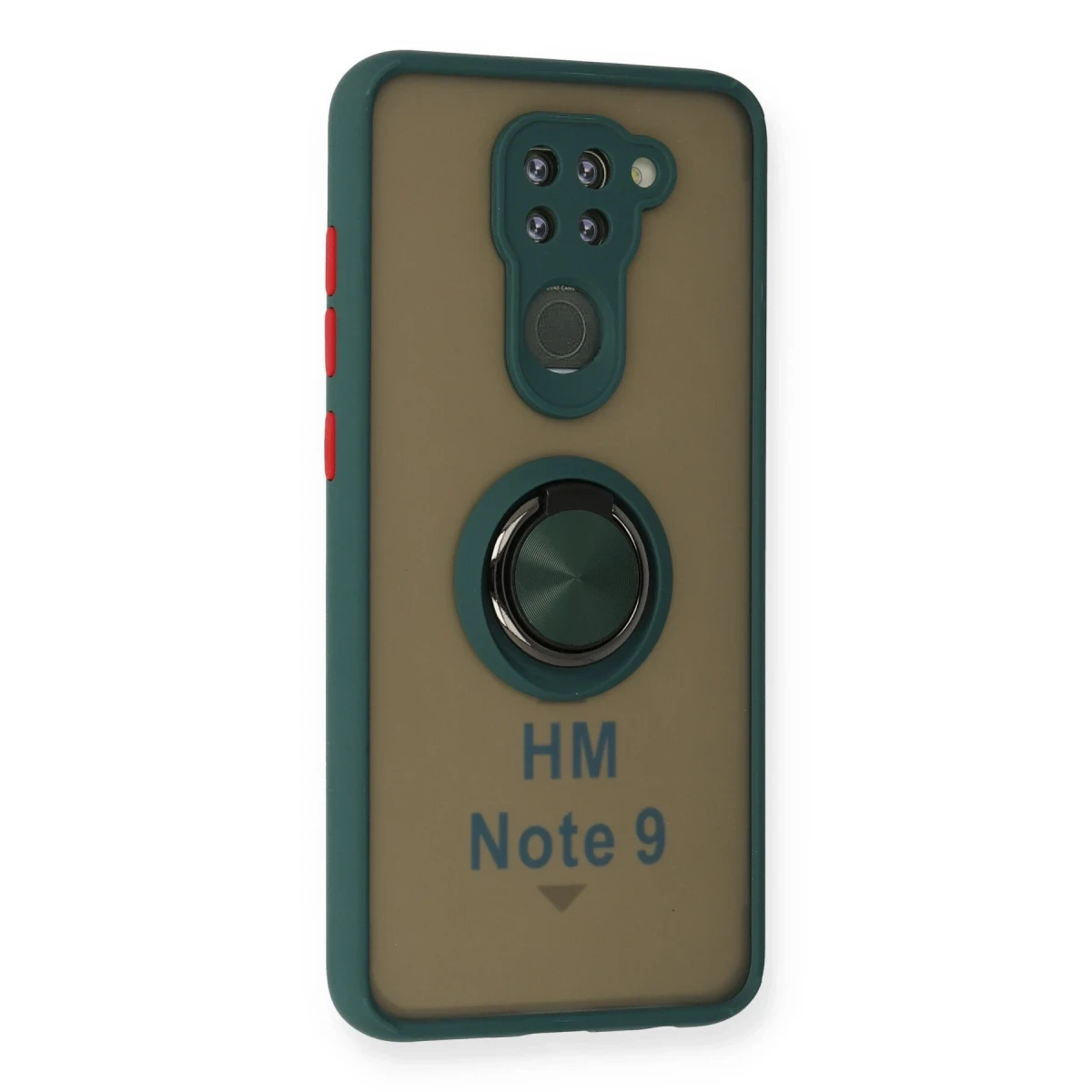 Xiaomi Redmi Note 9 Kılıf Montreal Yüzüklü Silikon Kapak - Yeşil