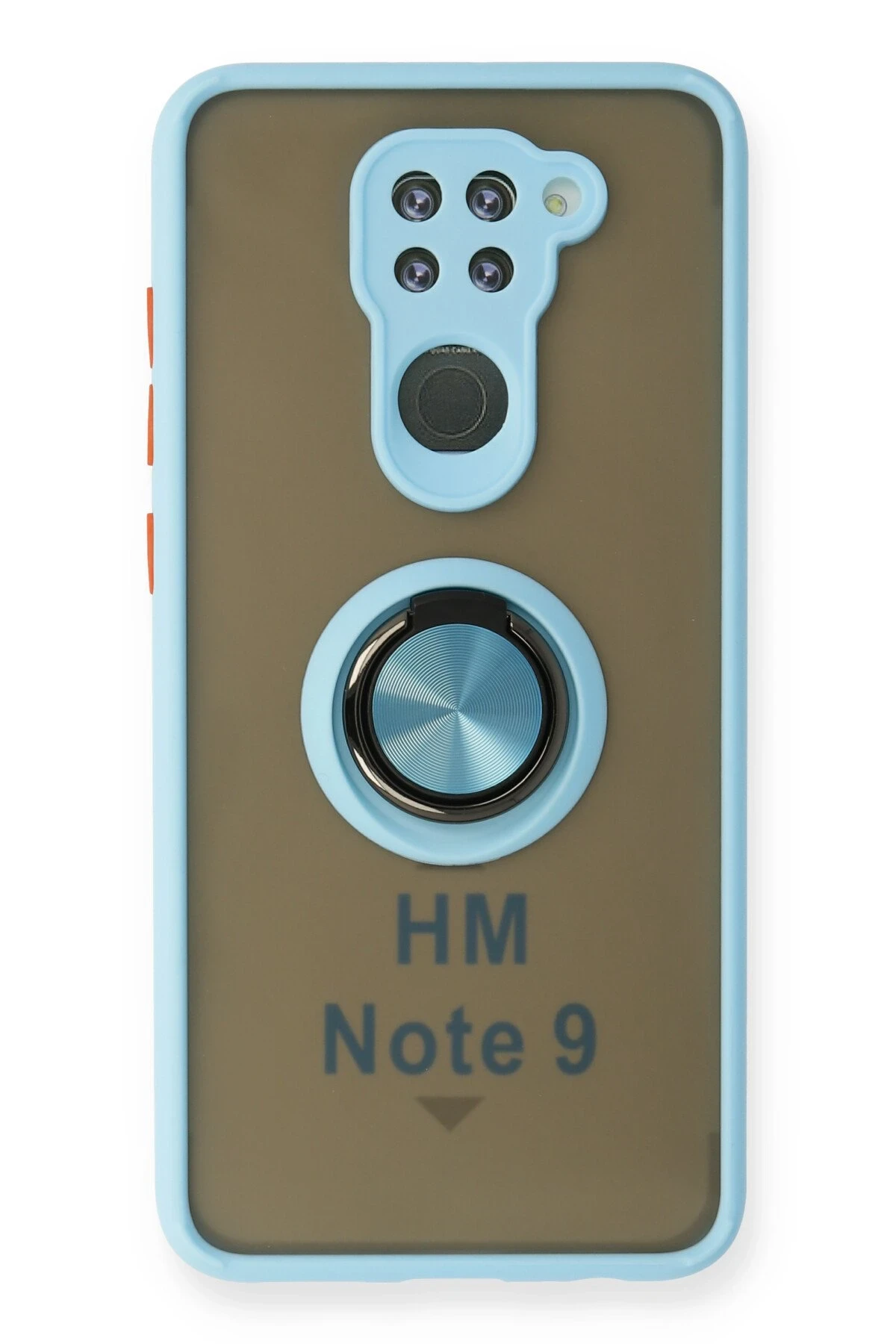 Newface Xiaomi Redmi Note 9 Kılıf Montreal Yüzüklü Silikon Kapak - Buz Mavi