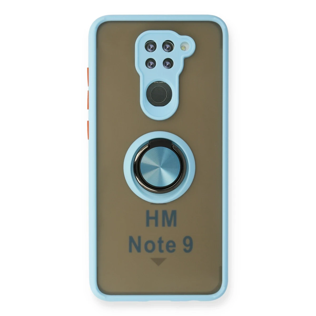 Newface Xiaomi Redmi Note 9 Kılıf Montreal Yüzüklü Silikon Kapak - Buz Mavi