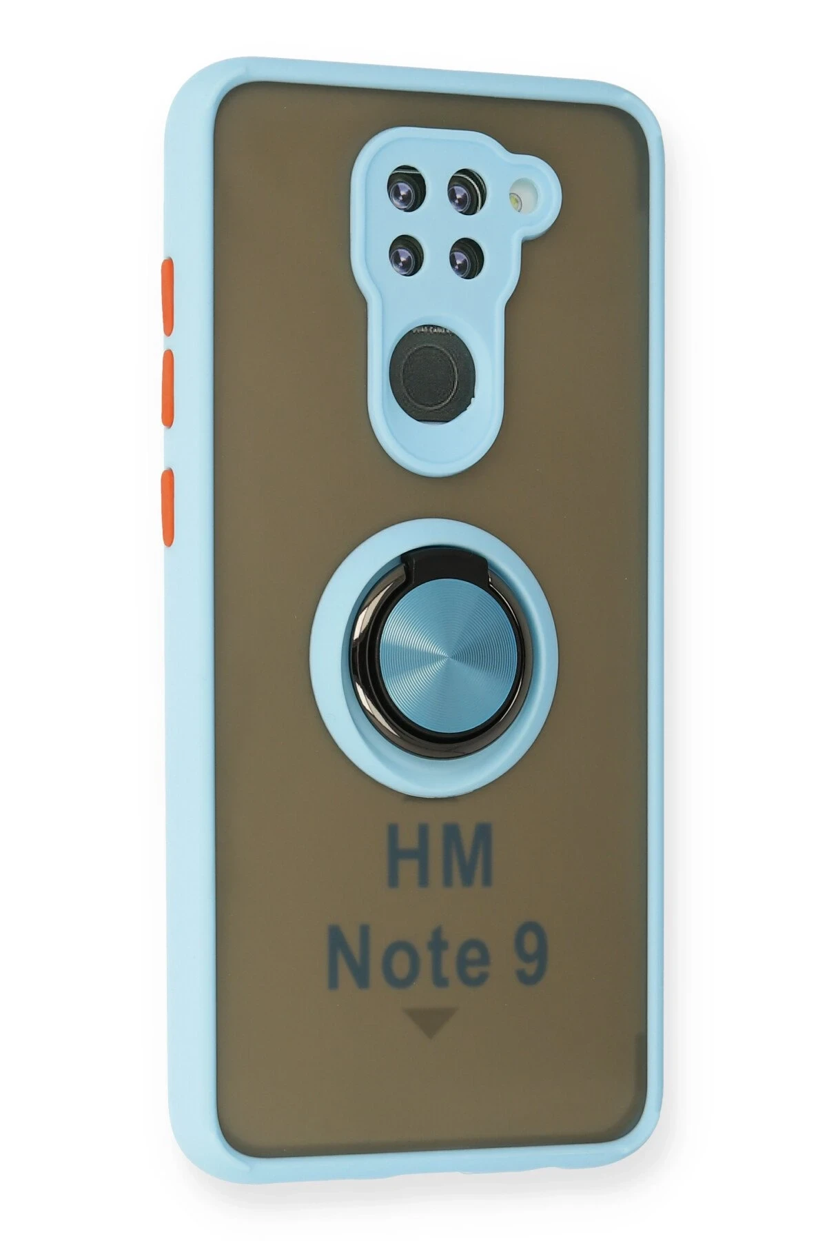 Newface Xiaomi Redmi Note 9 Kılıf Montreal Yüzüklü Silikon Kapak - Buz Mavi