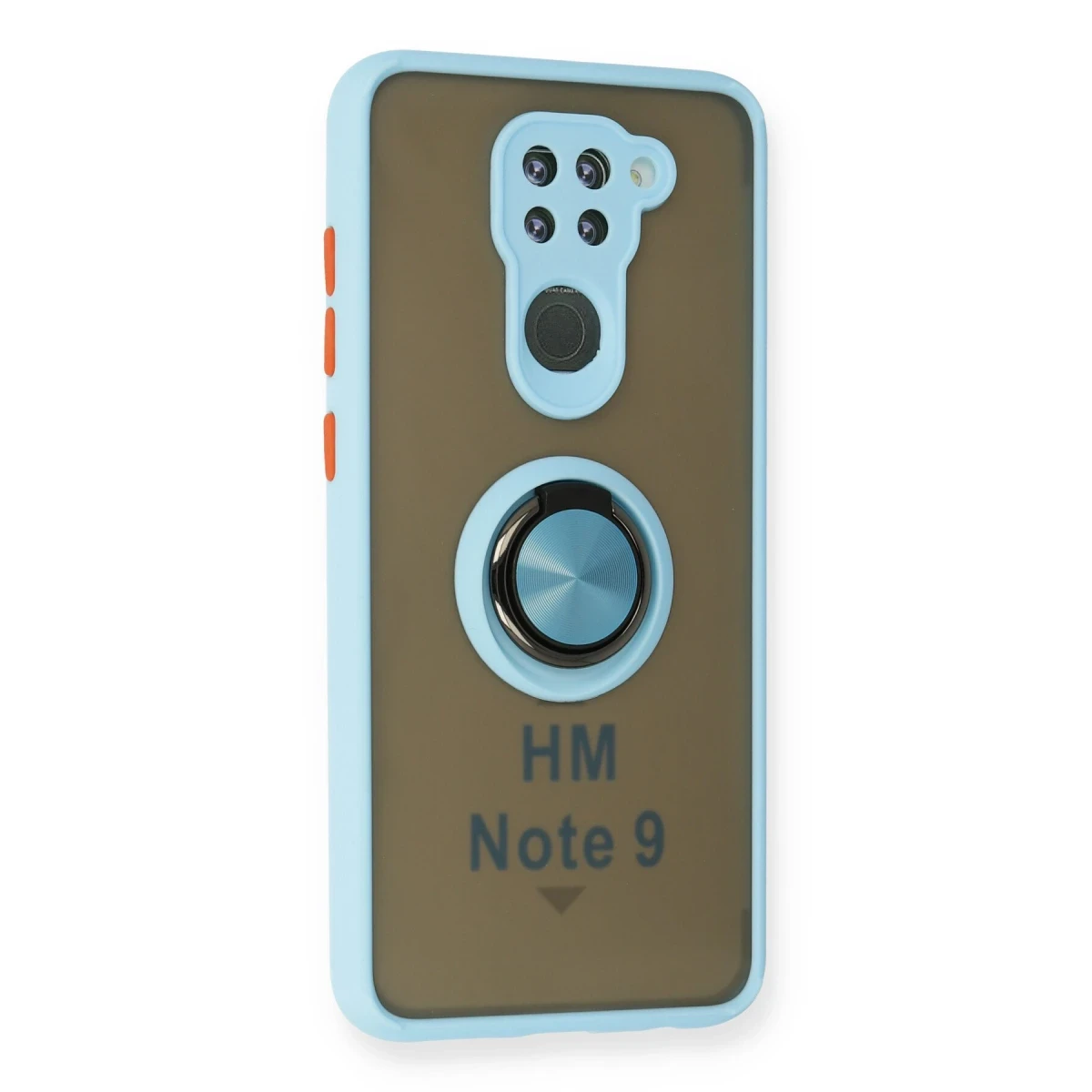 Xiaomi Redmi Note 9 Kılıf Montreal Yüzüklü Silikon Kapak - Buz Mavi