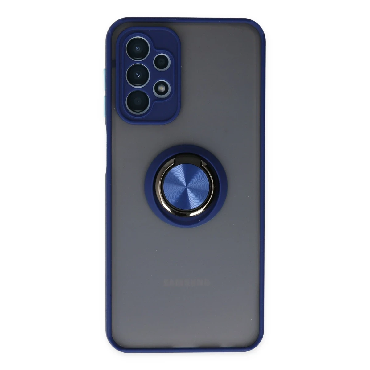 Newface Samsung Galaxy A23 4G Kılıf Montreal Yüzüklü Silikon Kapak - Lacivert