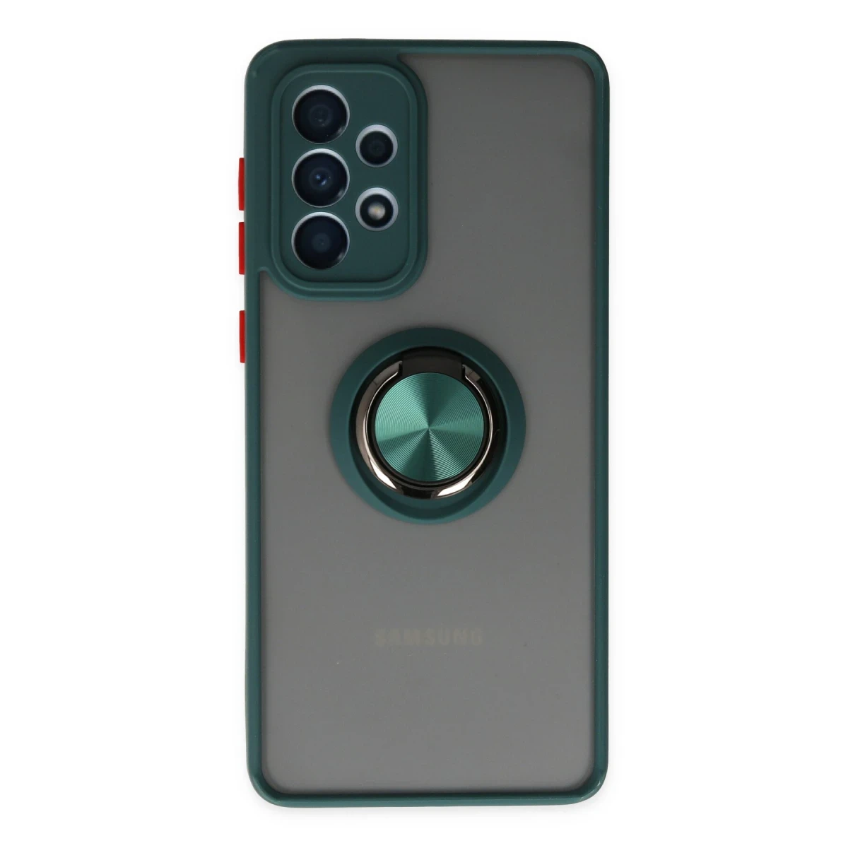Newface Samsung Galaxy A33 5G Kılıf Montreal Yüzüklü Silikon Kapak - Yeşil