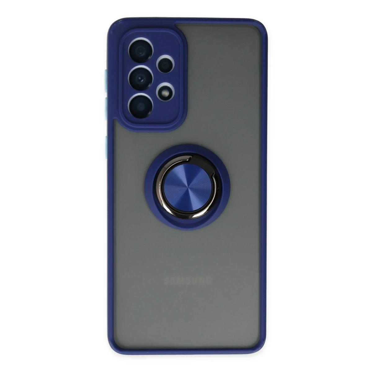 Newface Samsung Galaxy A33 5G Kılıf Montreal Yüzüklü Silikon Kapak - Lacivert