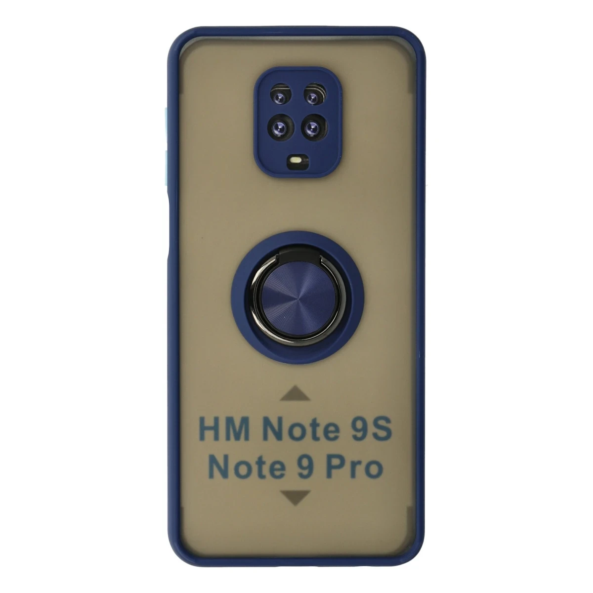 Newface Xiaomi Redmi Note 9 Pro Kılıf Montreal Yüzüklü Silikon Kapak - Lacivert