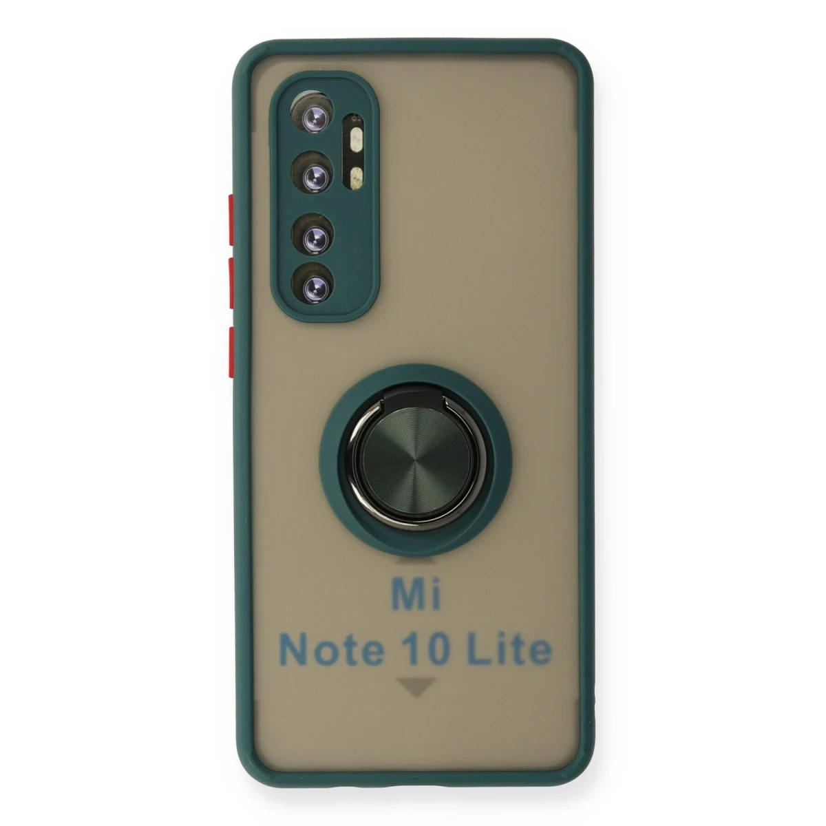 Newface Xiaomi Mi Note 10 Lite Kılıf Montreal Yüzüklü Silikon Kapak - Yeşil