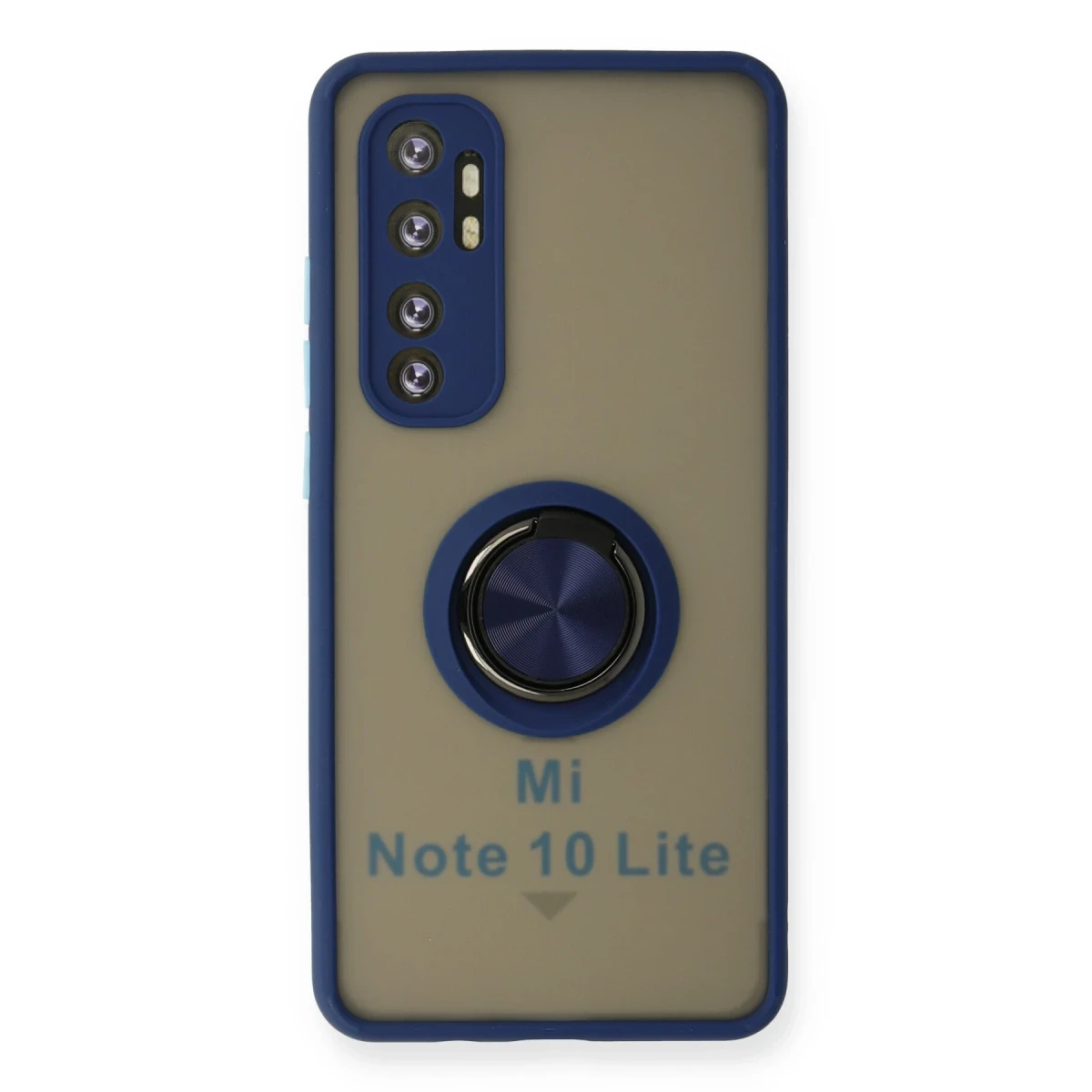 Newface Xiaomi Mi Note 10 Lite Kılıf Montreal Yüzüklü Silikon Kapak - Lacivert