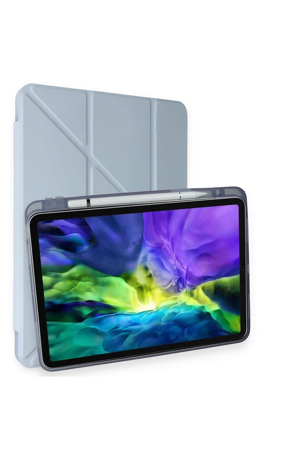 Newface iPad Pro 11 (2021) Kılıf Kalemlikli Hugo Tablet Kılıfı - Mavi