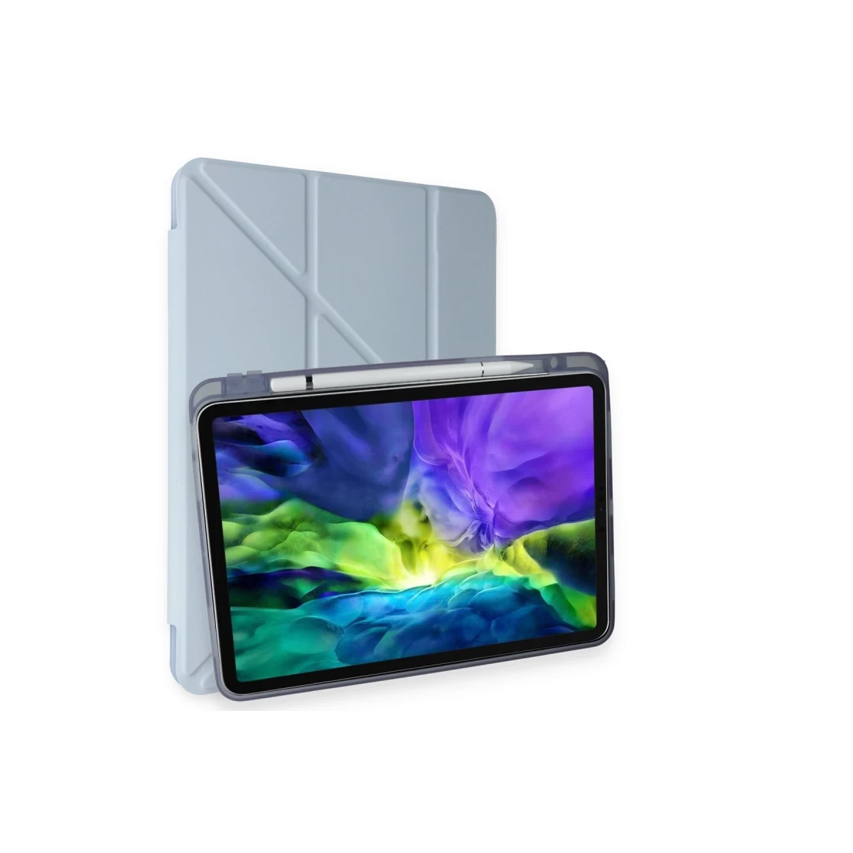 Newface Apple iPad Pro 11 (2021) Kılıf Kalemlikli Hugo Tablet Kılıfı - Mavi