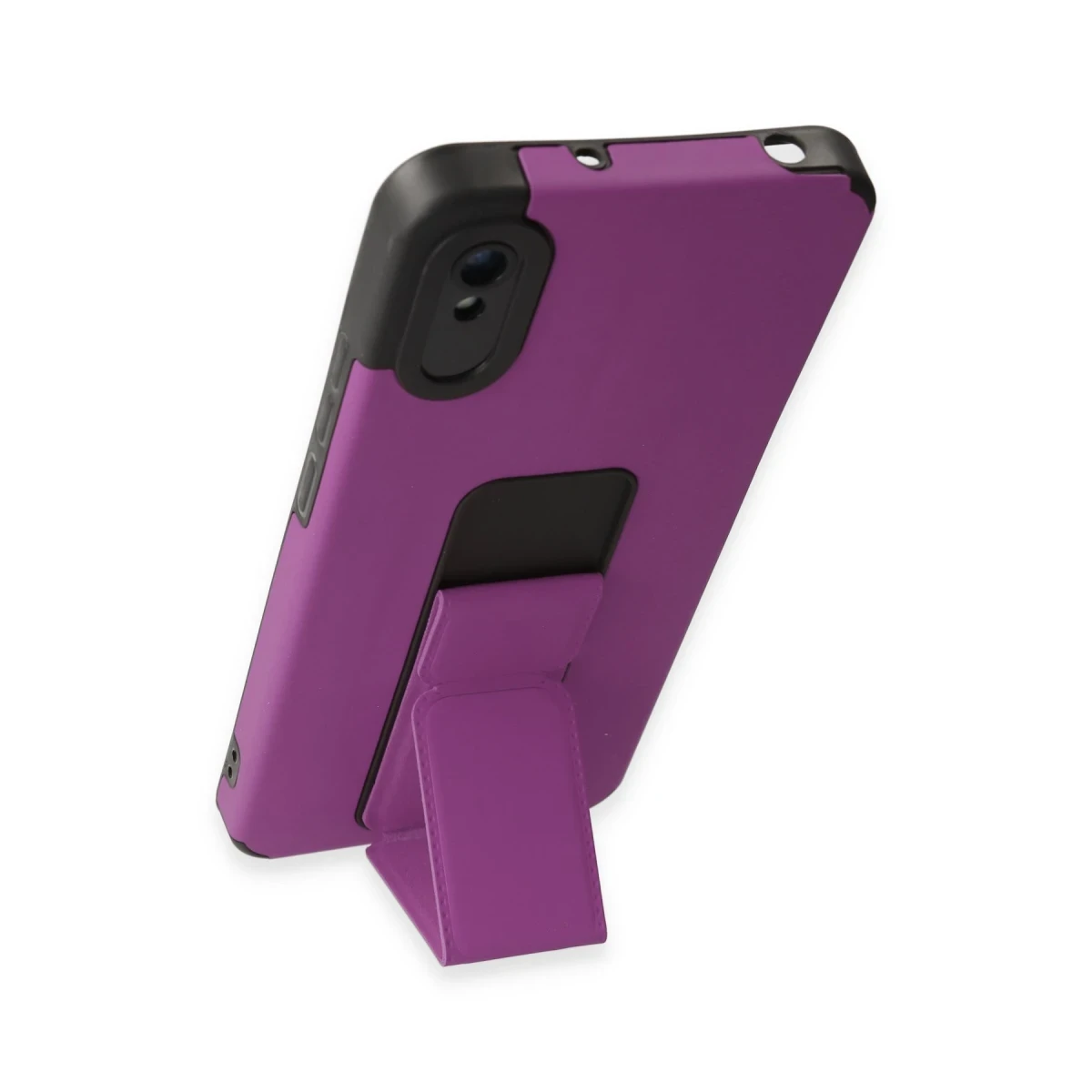 Newface Xiaomi Redmi 9A Kılıf Mega Standlı Silikon - Mor