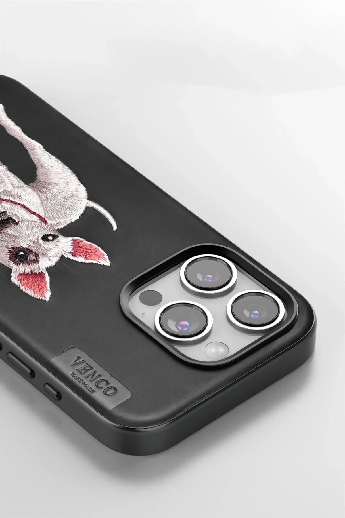 Venco iPhone 15 Pro Perma Desenli Kapak - Kahverengi