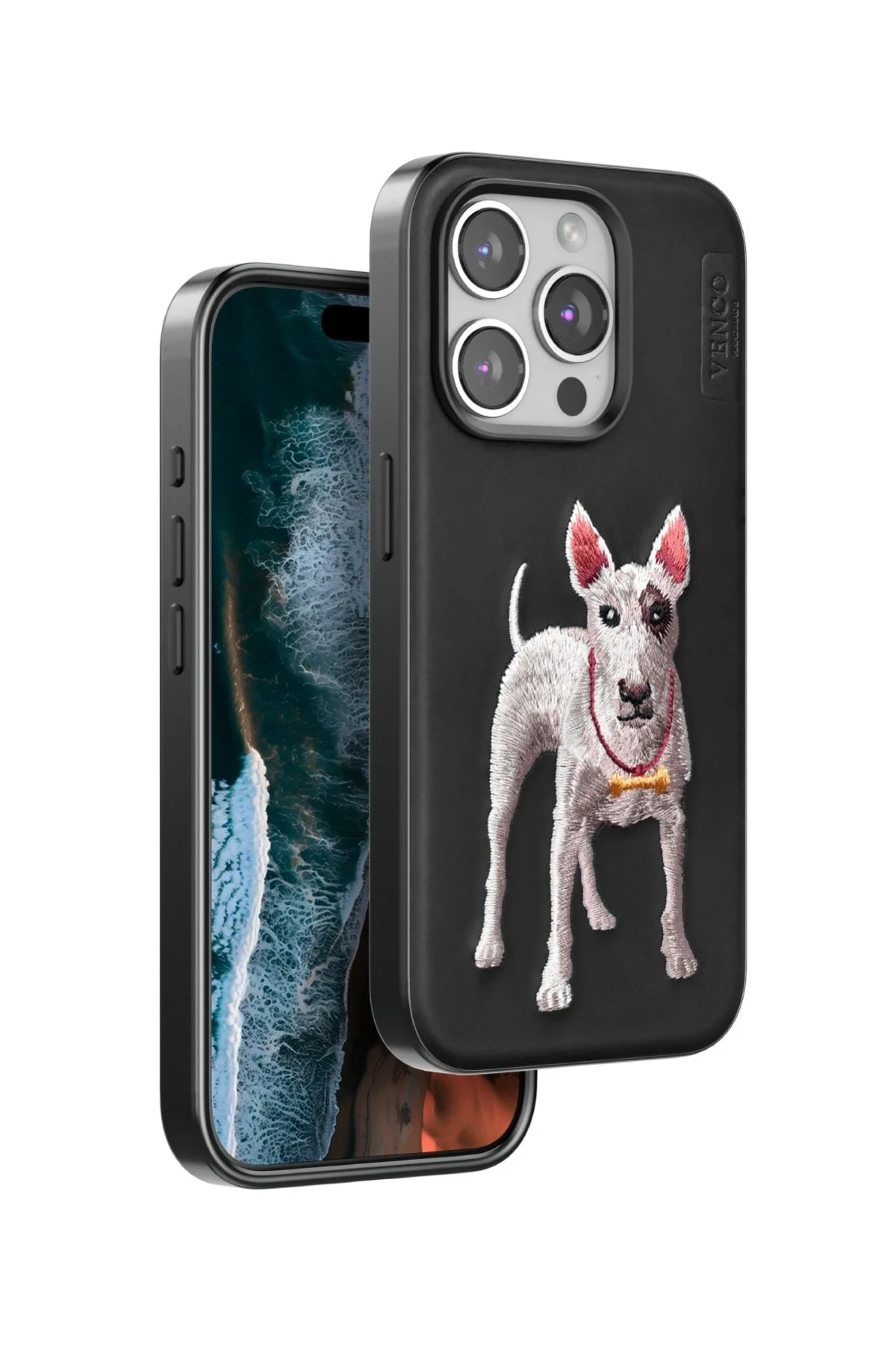 Venco iPhone 15 Pro Max Perma Desenli Kapak - Siyah