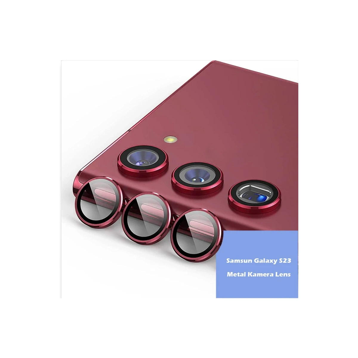 Samsung Galaxy S23 Metal Kamera Lens - Kırmızı
