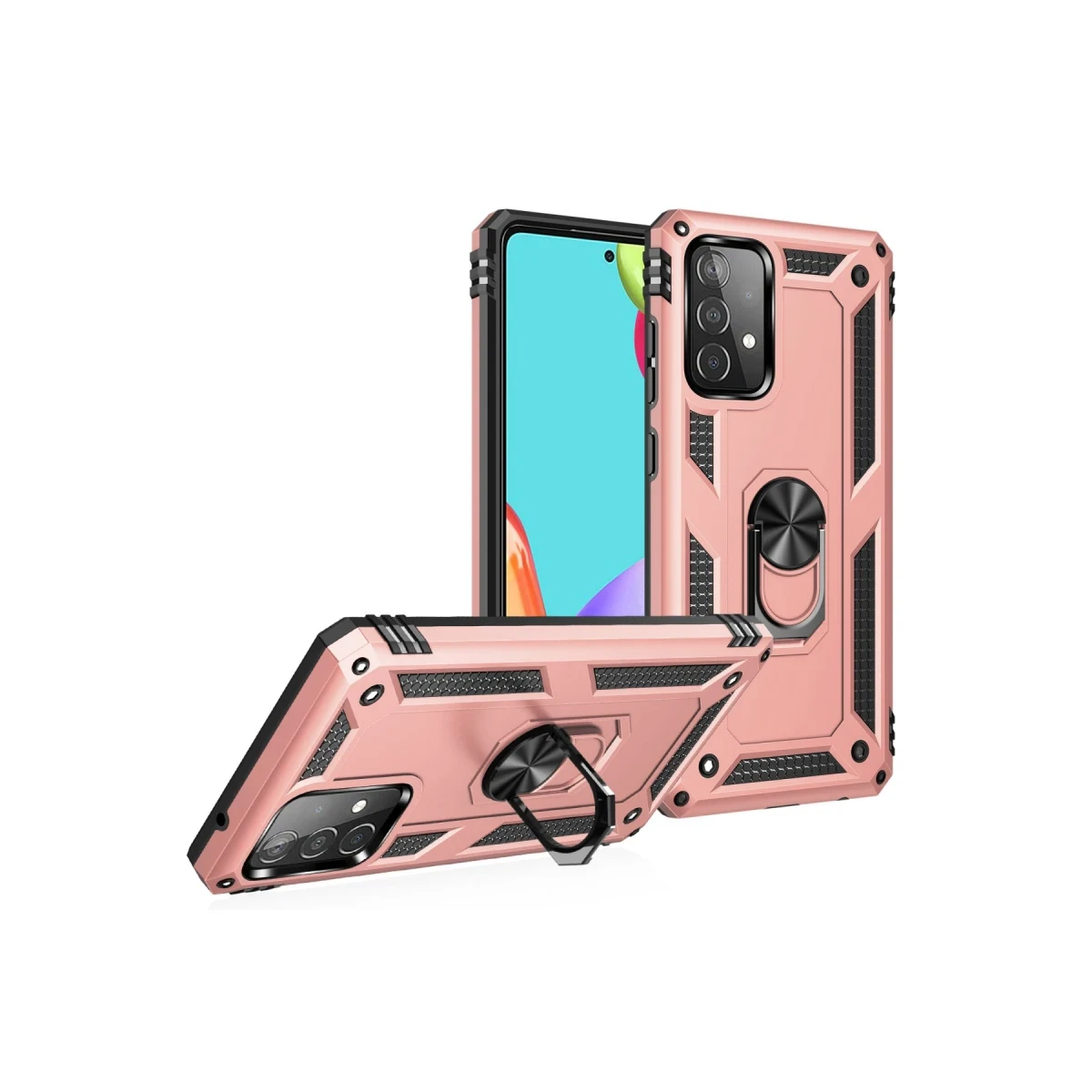 Newface Samsung Galaxy A23 4G Kılıf Sofya Yüzüklü Silikon Kapak - Rose