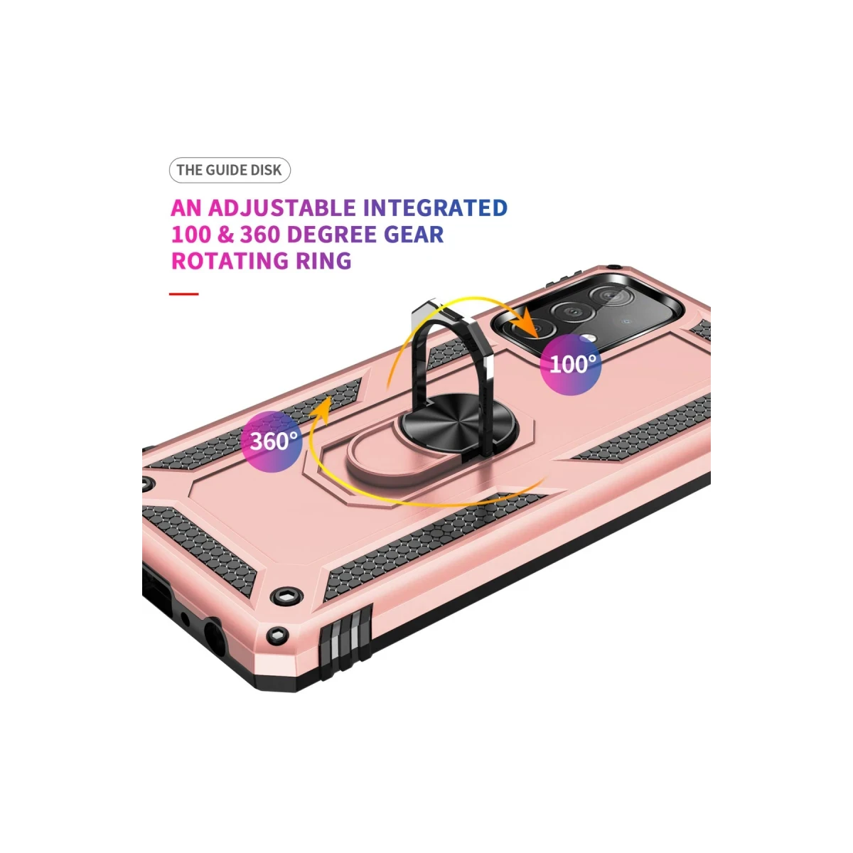 Newface Samsung Galaxy A23 4G Kılıf Sofya Yüzüklü Silikon Kapak - Rose