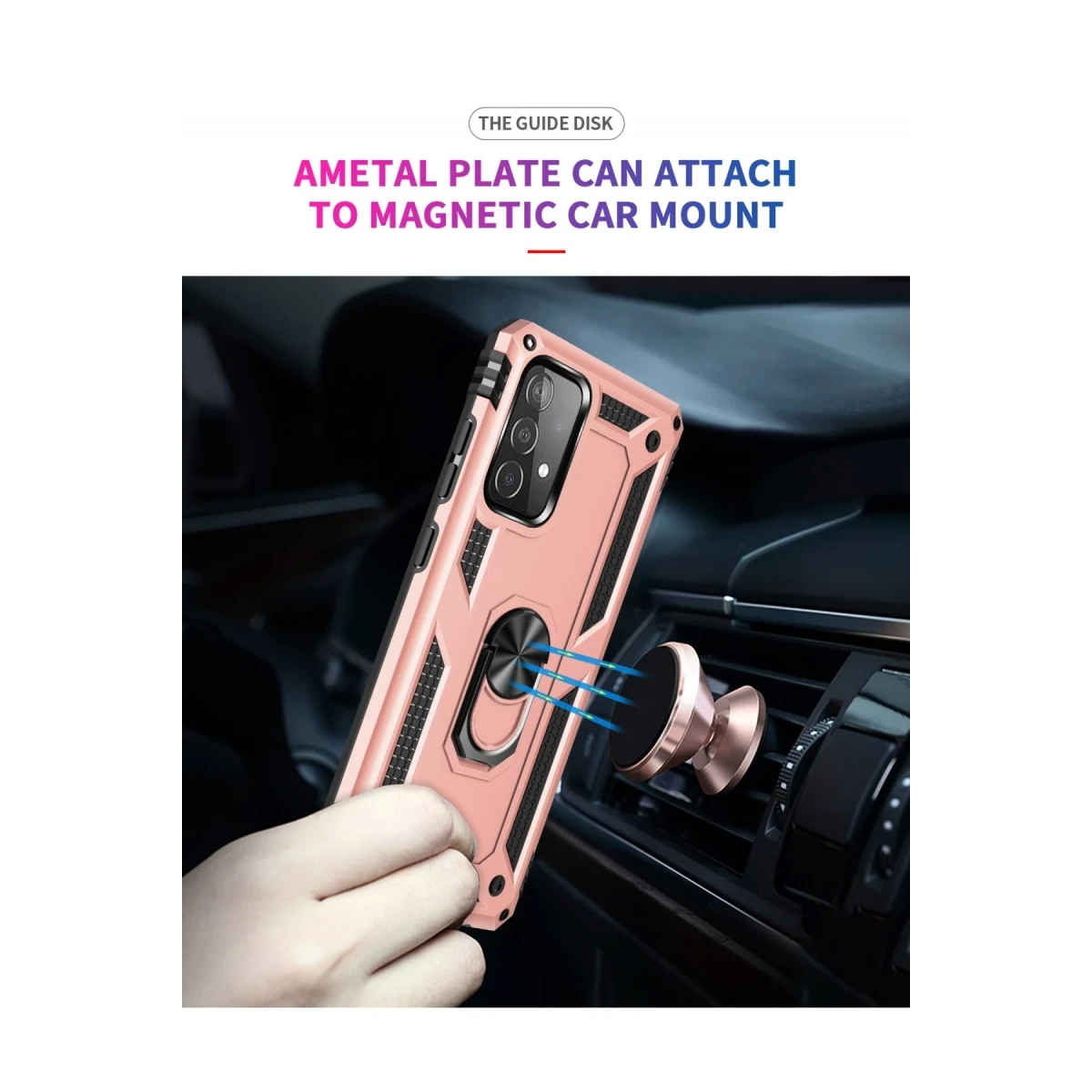 Newface Samsung Galaxy A23 4G Kılıf Sofya Yüzüklü Silikon Kapak - Rose