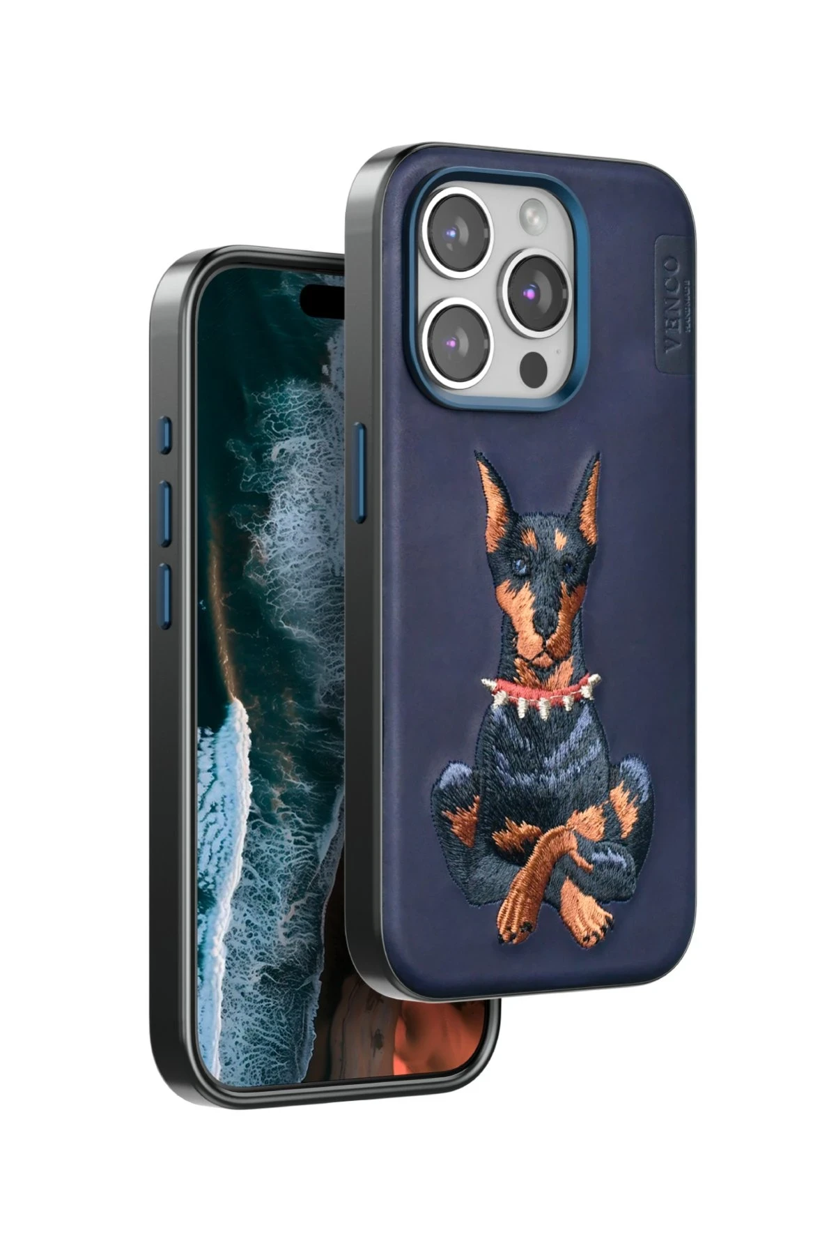Venco iPhone 15 Pro Max Perma Desenli Kapak - Lacivert