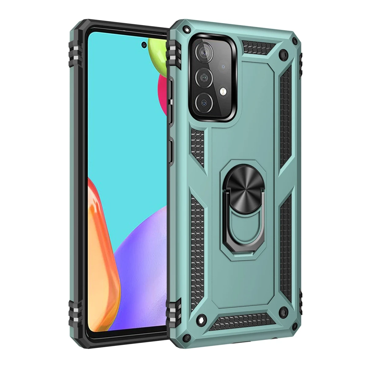 Newface Samsung Galaxy A33 5G Kılıf Sofya Yüzüklü Silikon Kapak - Yeşil