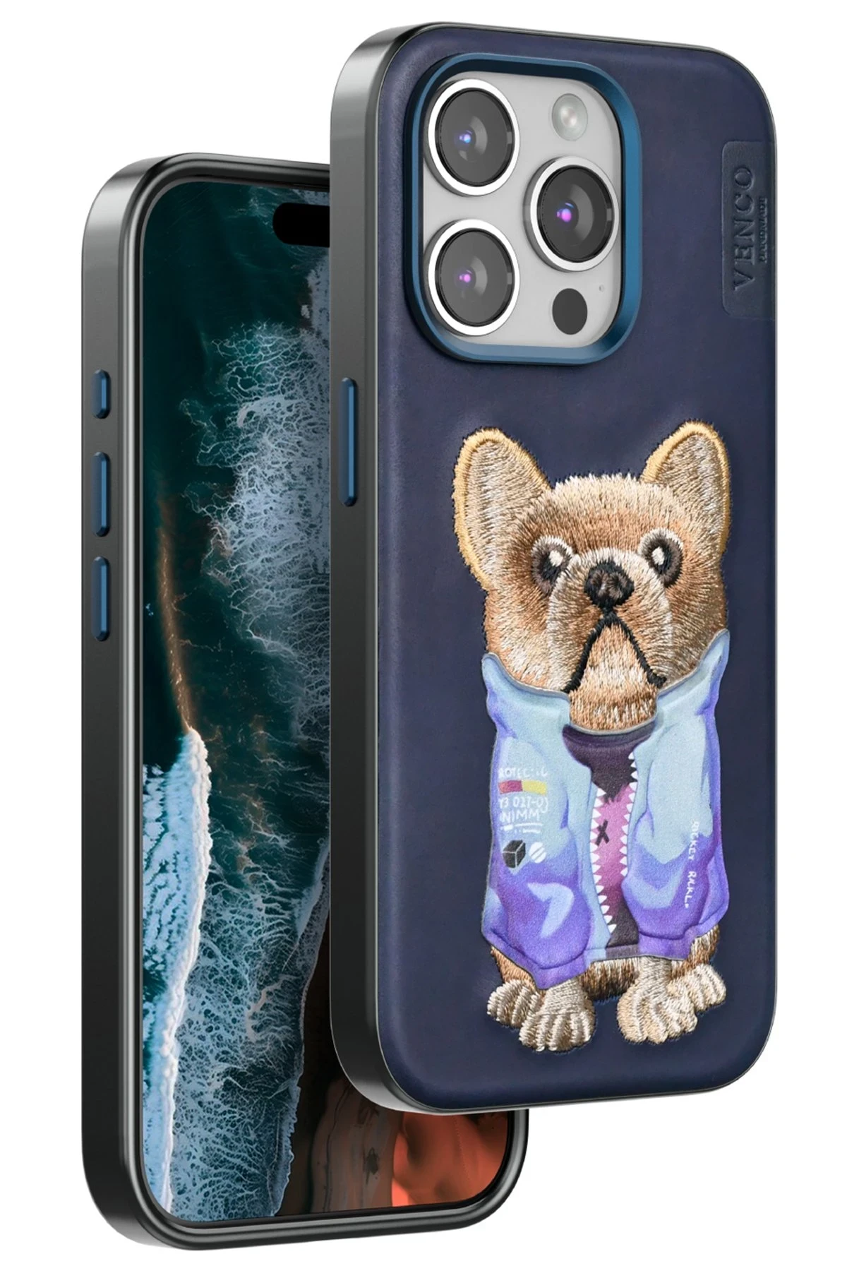 Venco iPhone 15 Pro Max Cute Desenli Kapak - Lacivert