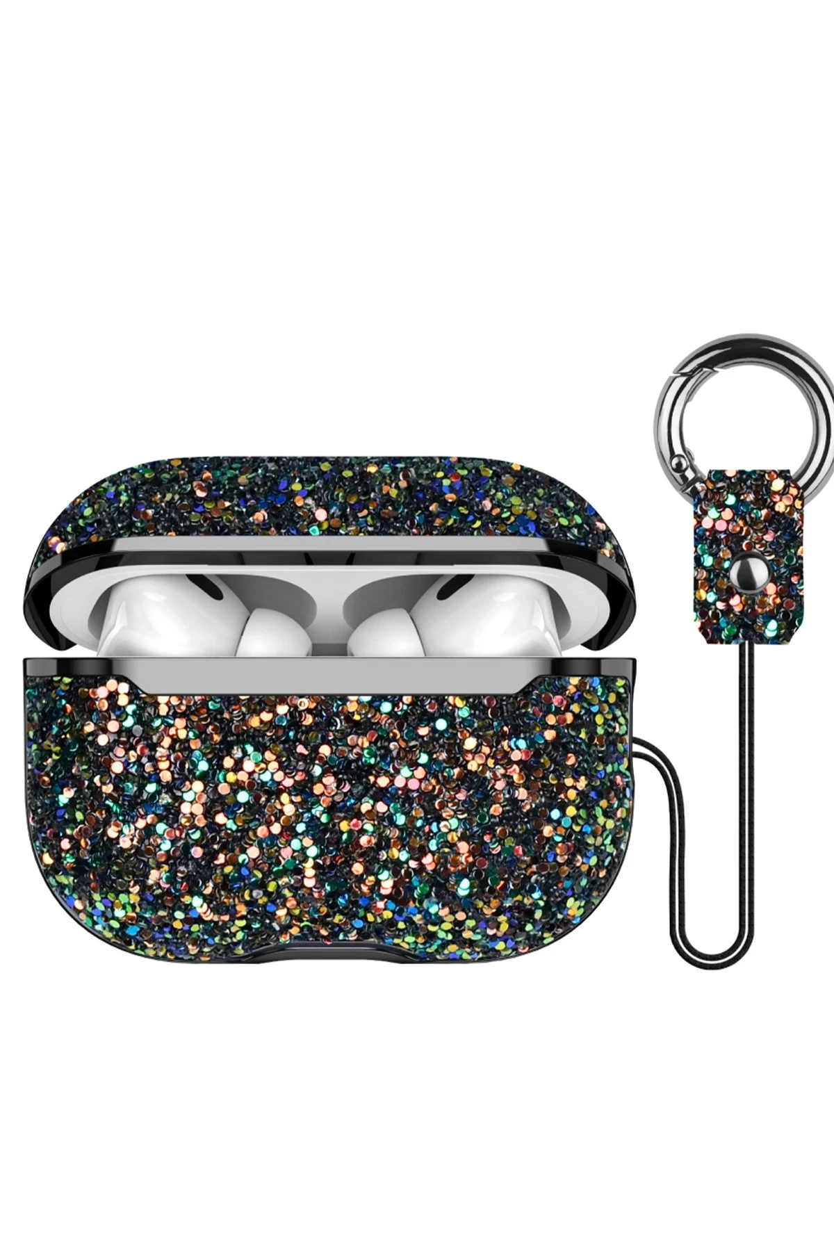 Onegif Airpods 2 (2.nesil) Bright Simli Airpods Kapak - Siyah