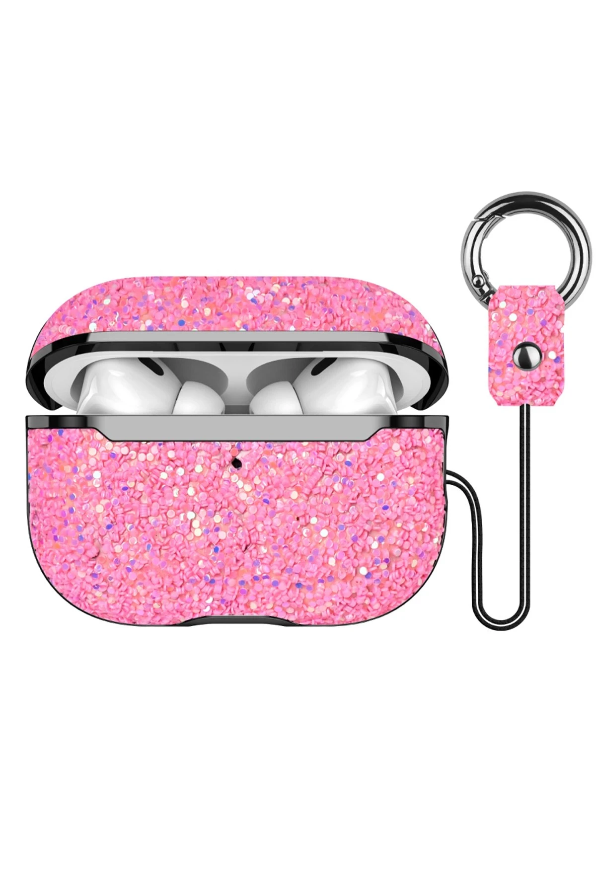 Onegif Airpods 2 (2.nesil) Bright Simli Airpods Kapak - Pembe