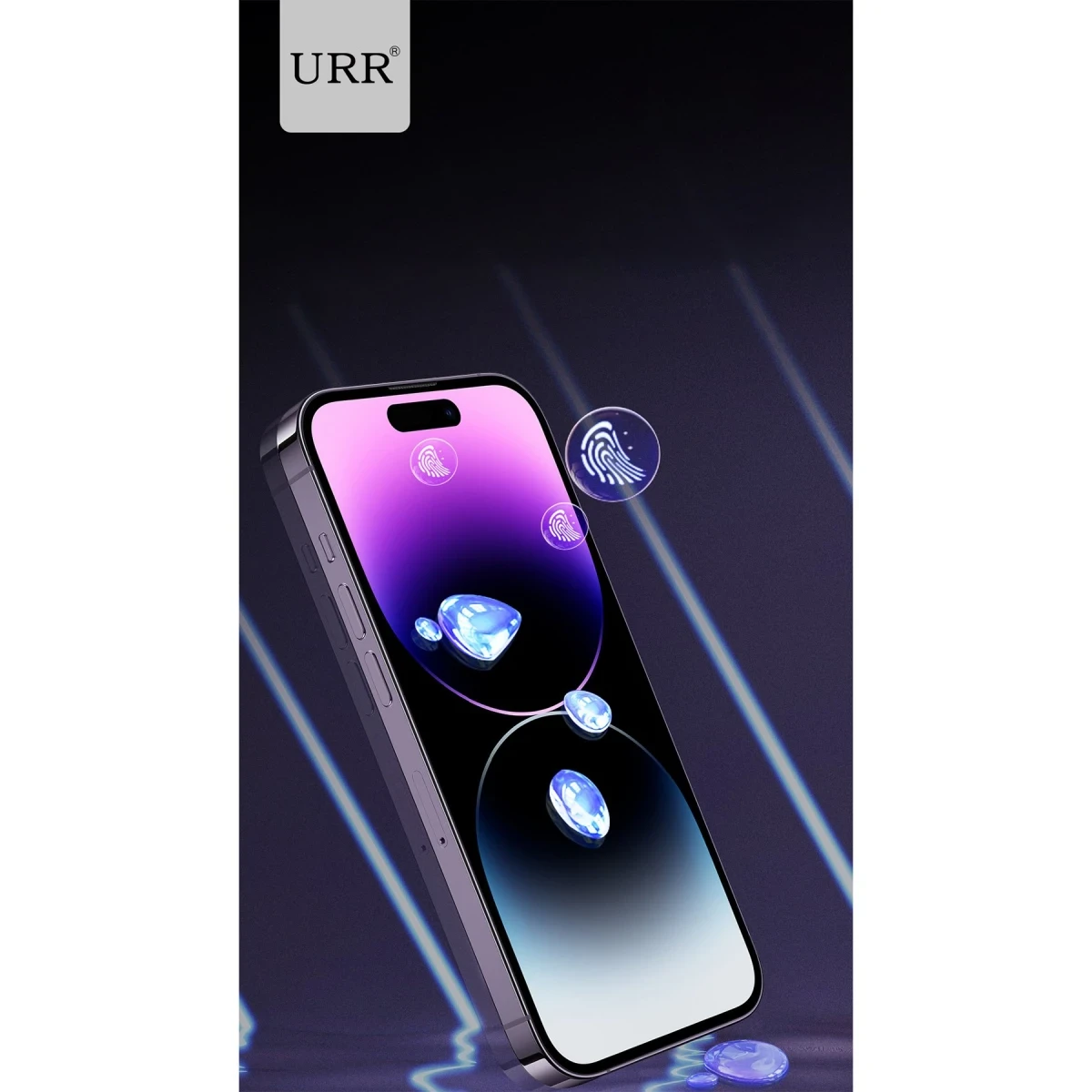 URR Apple iPhone 14 Pro Max Lazer Antidust Cam Ekran Koruyucu - Siyah