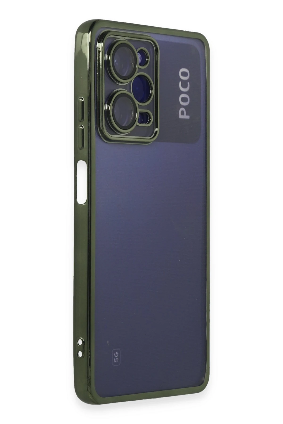 Newface Xiaomi Poco X5 Pro 5G Kılıf Razer Lensli Silikon - Yeşil