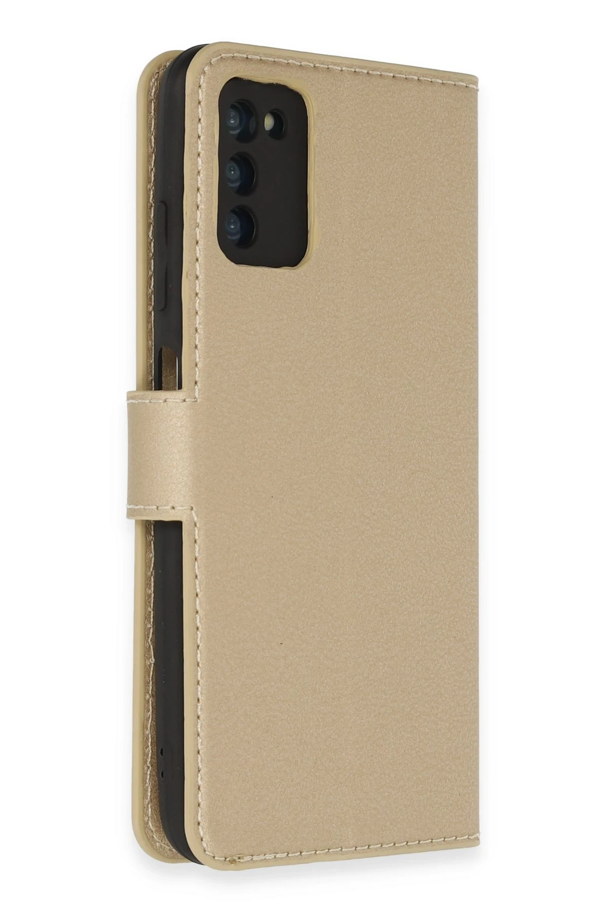 Newface Samsung Galaxy A03S Kılıf Trend S Plus Kapaklı Kılıf - Gold