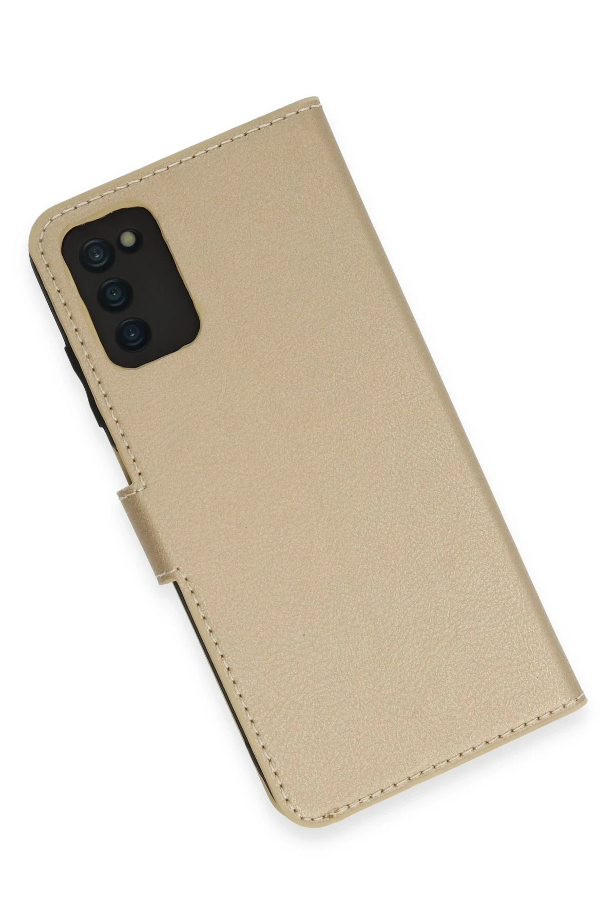Newface Samsung Galaxy A03S Kılıf Trend S Plus Kapaklı Kılıf - Gold