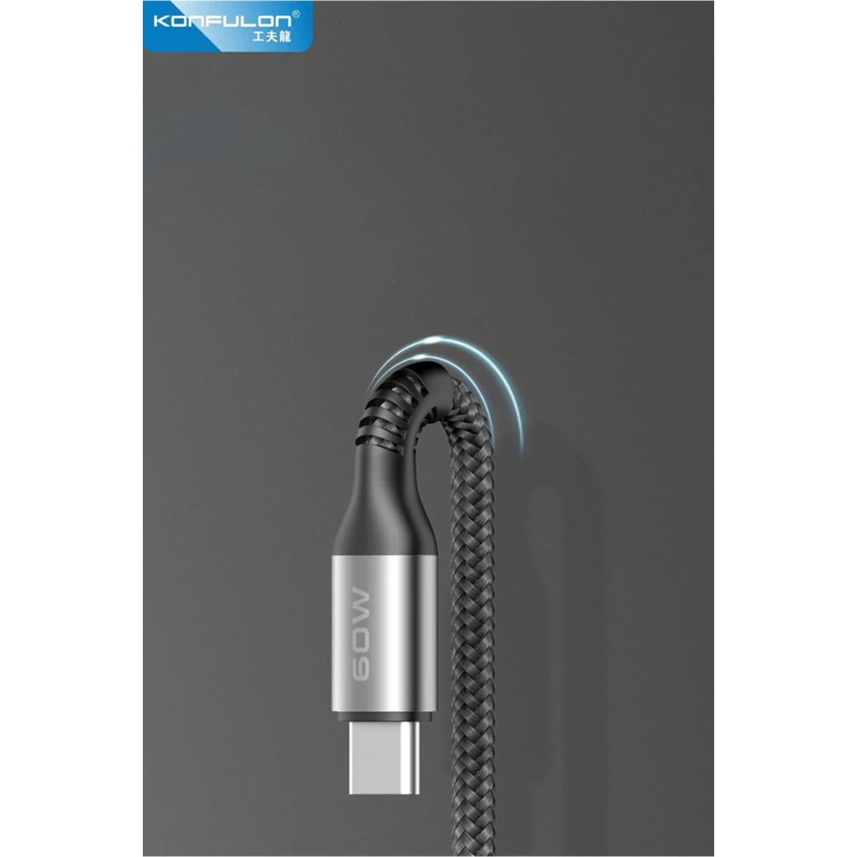 Konfulon DC62 3in1 Type-C to 60W Type-C / 12W Lightning / 15W Micro 1.2M Hızlı Şarj Kablo - Siyah — görsel 8