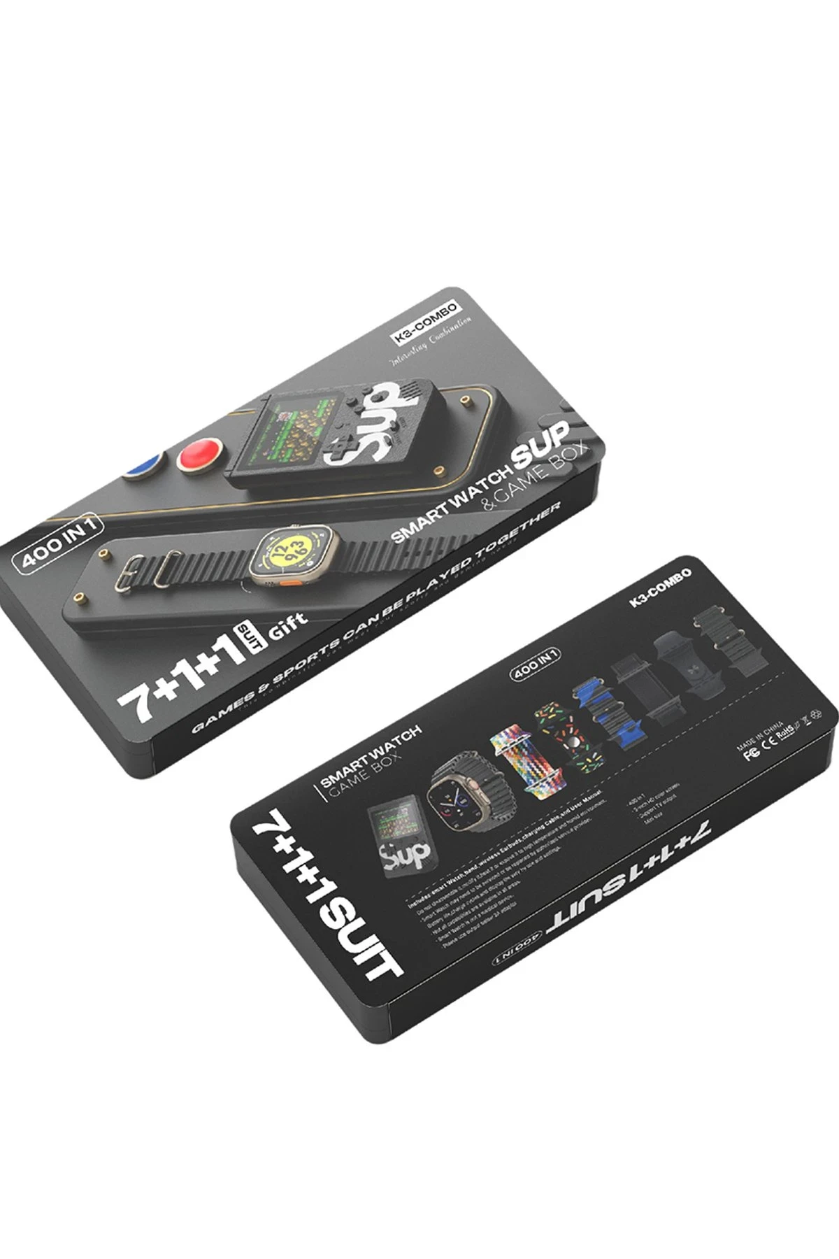 Karler Bass K3 Kombo 7 Adet Kordon ve Ekstra Atari Hediyeli Akıllı Saat - Siyah — görsel 2
