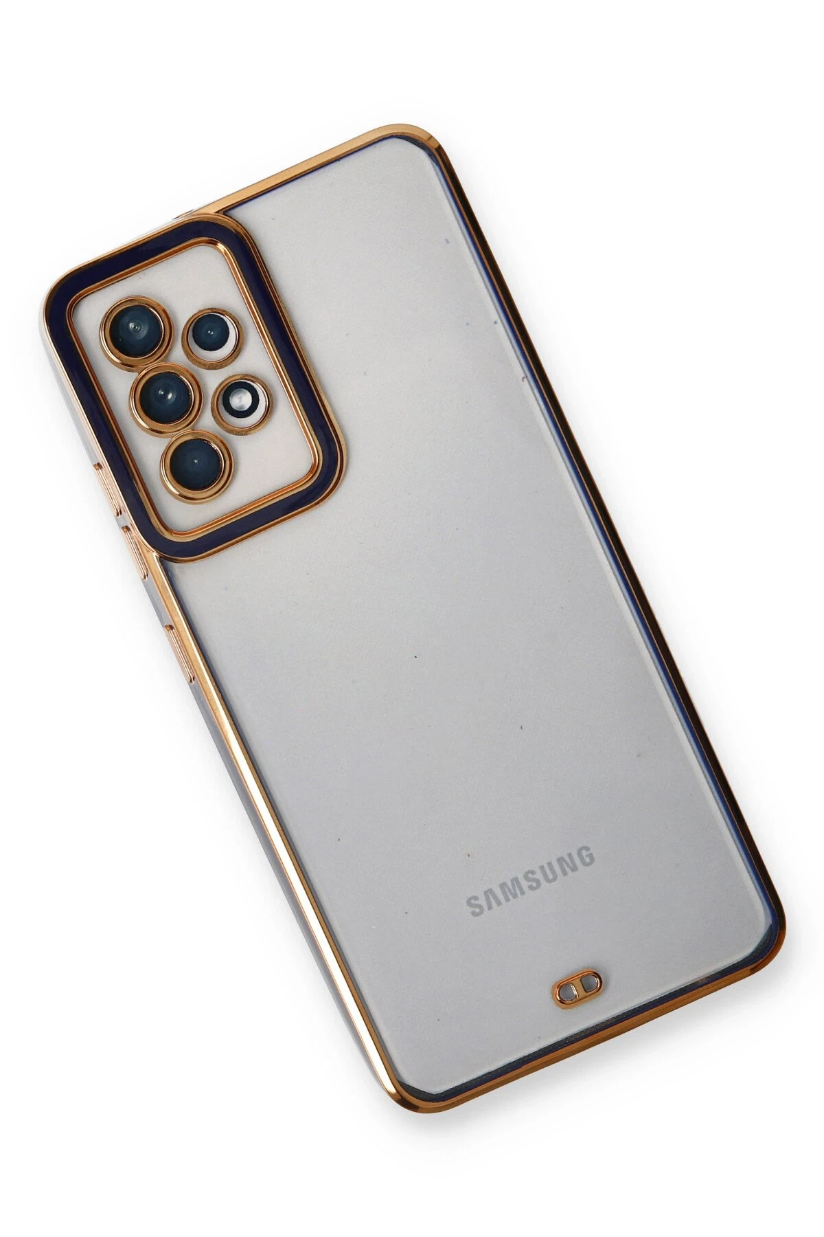 Newface Samsung Galaxy A53 5G Kılıf Liva Lens Silikon - Mavi