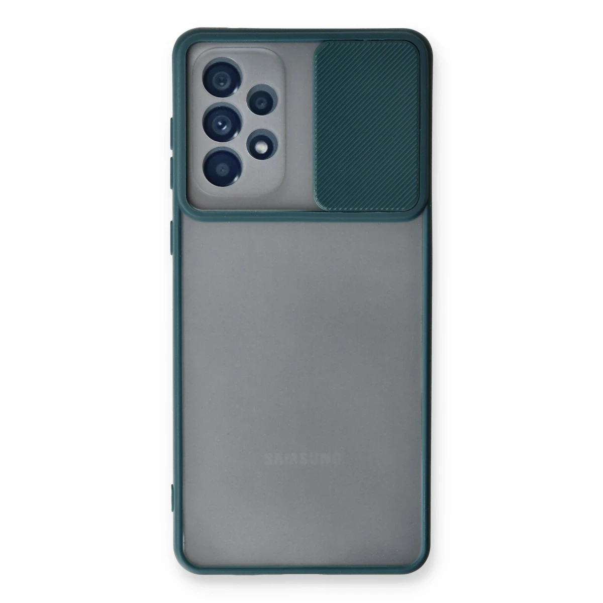 Newface Samsung Galaxy A33 5G Kılıf Palm Buzlu Kamera Sürgülü Silikon - Yeşil