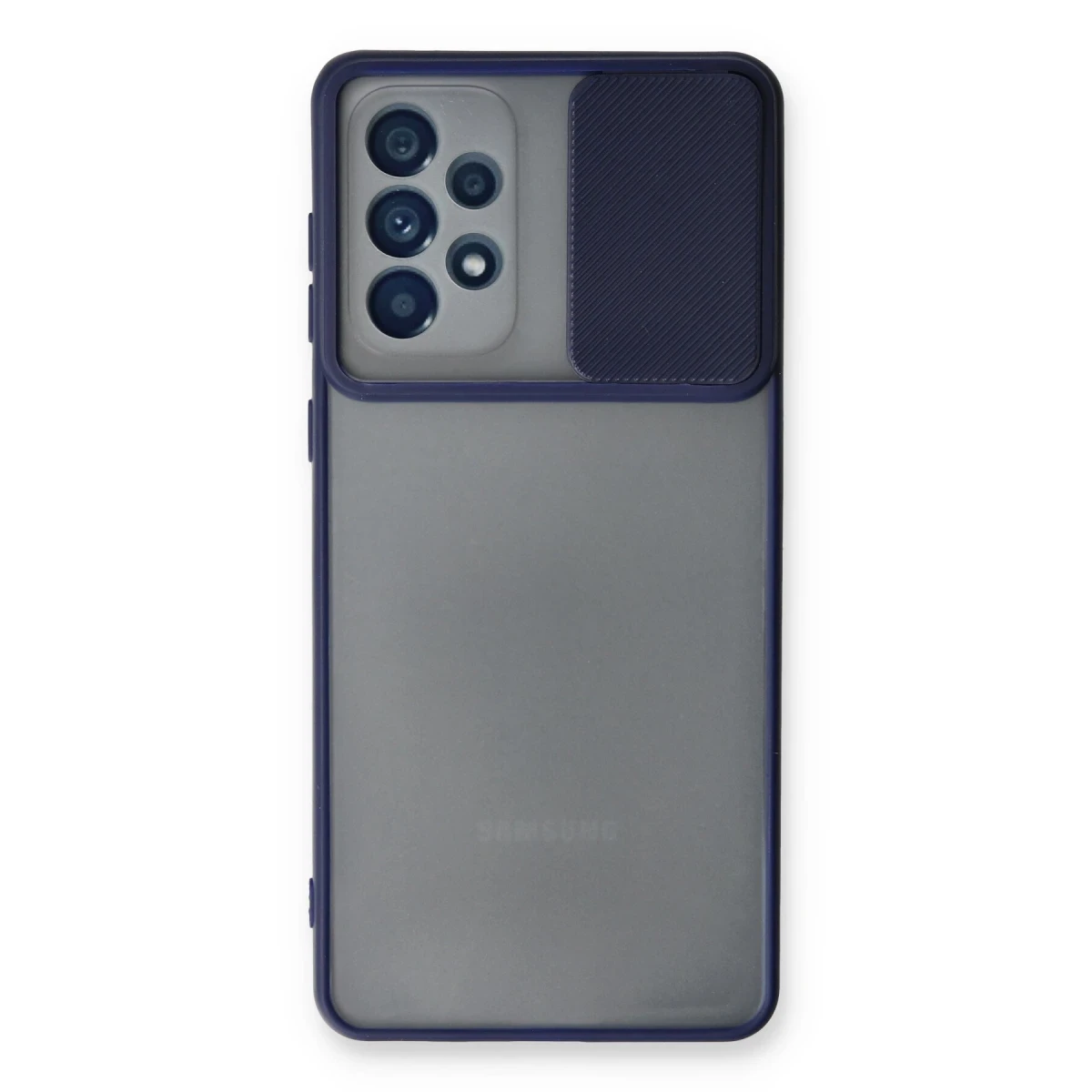 Newface Samsung Galaxy A33 5G Kılıf Palm Buzlu Kamera Sürgülü Silikon - Lacivert