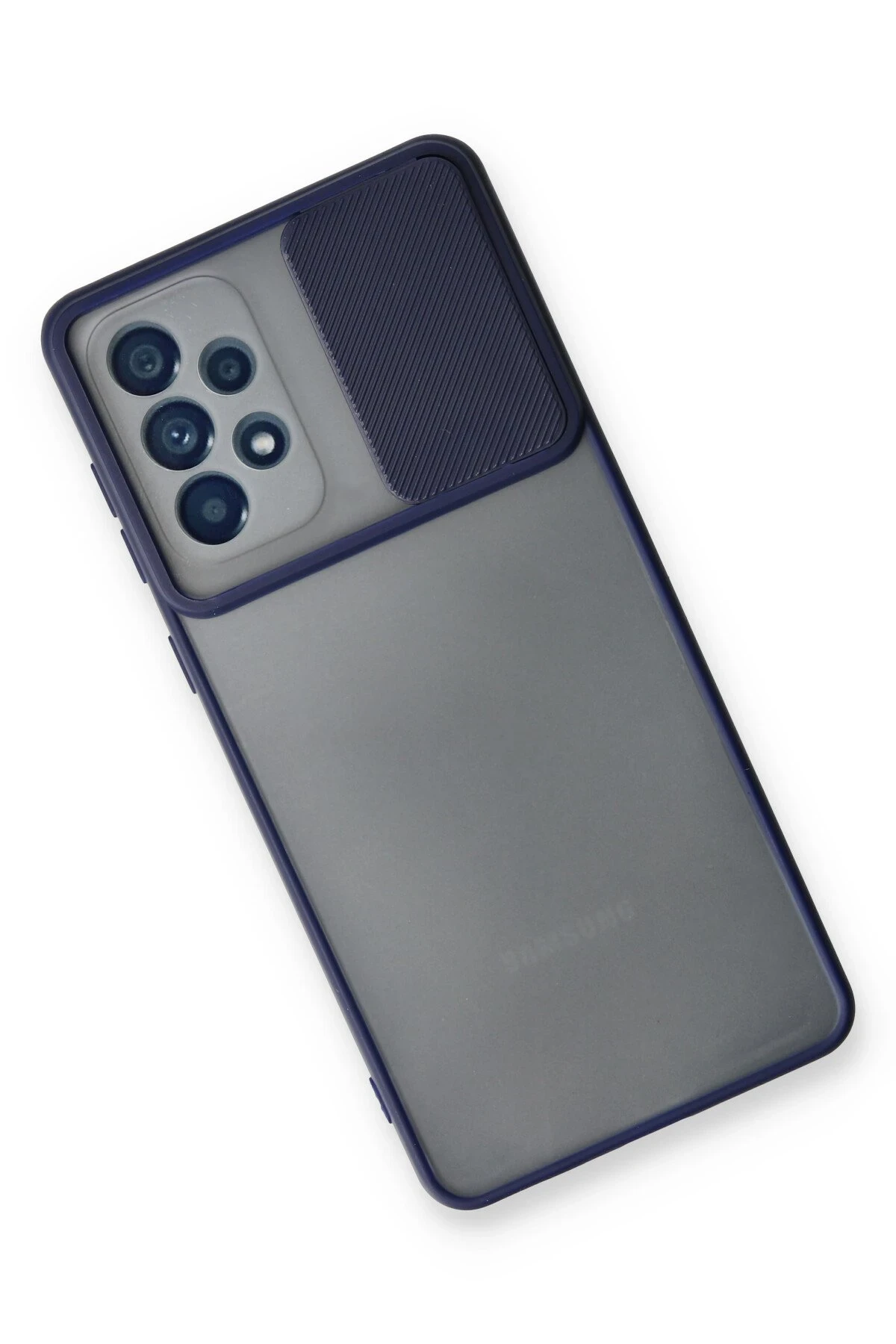 Newface Samsung Galaxy A33 5G Kılıf Palm Buzlu Kamera Sürgülü Silikon - Lacivert
