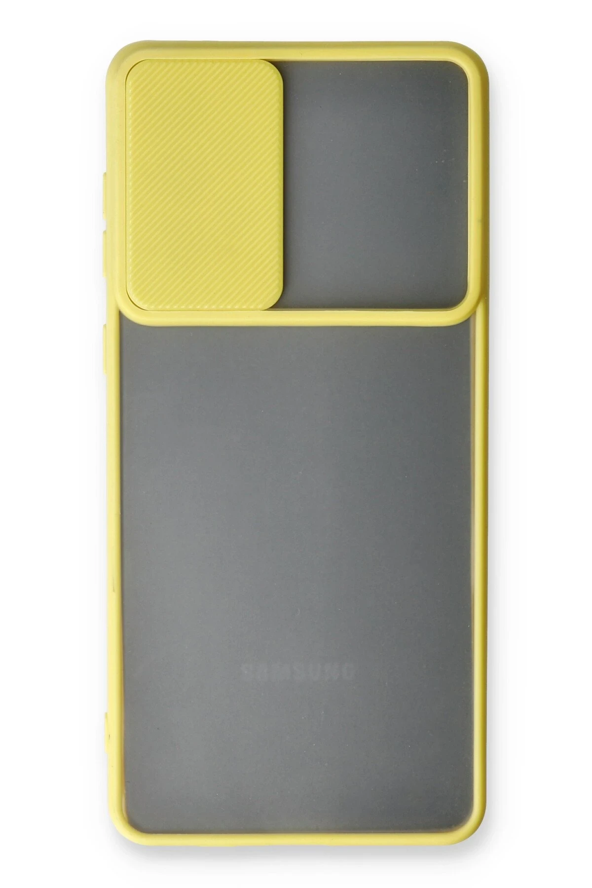 Newface Samsung Galaxy A33 5G Kılıf Palm Buzlu Kamera Sürgülü Silikon - Sarı