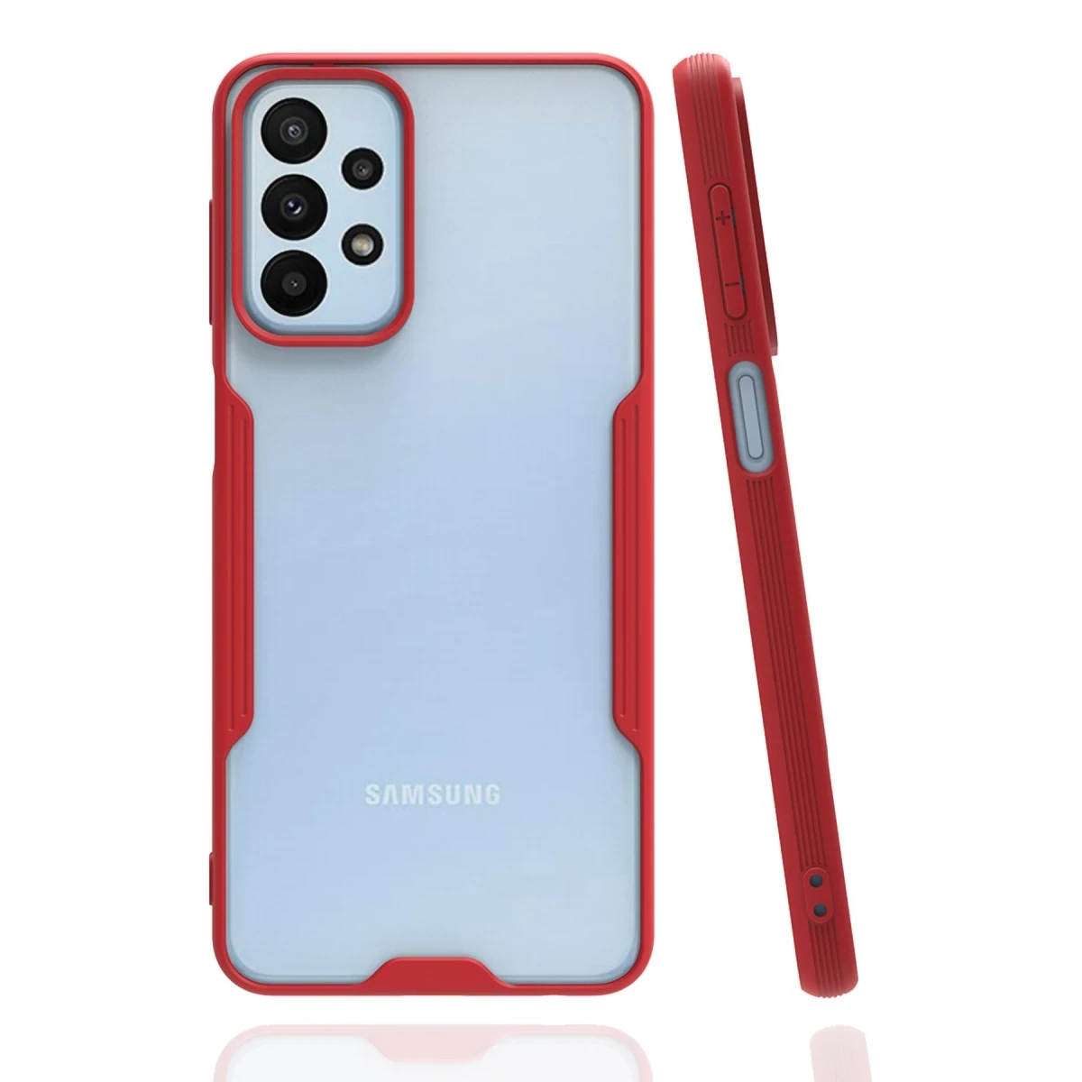 Newface Samsung Galaxy A23 4G Kılıf Platin Silikon - Kırmızı