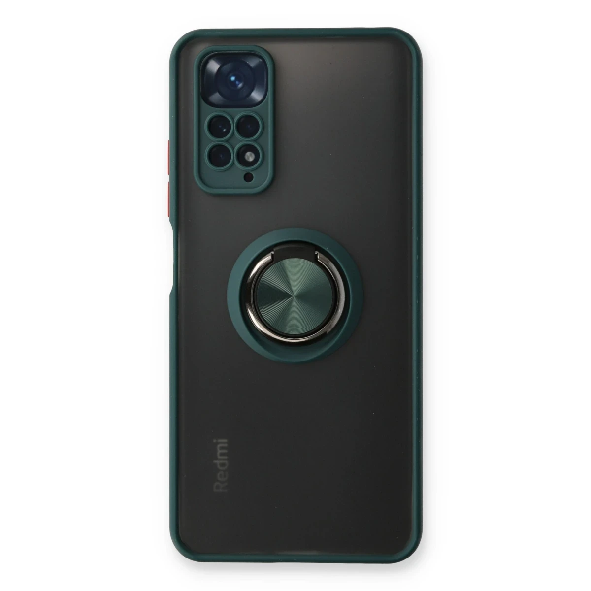 Newface Xiaomi Redmi Note 11 Kılıf Montreal Yüzüklü Silikon Kapak - Yeşil