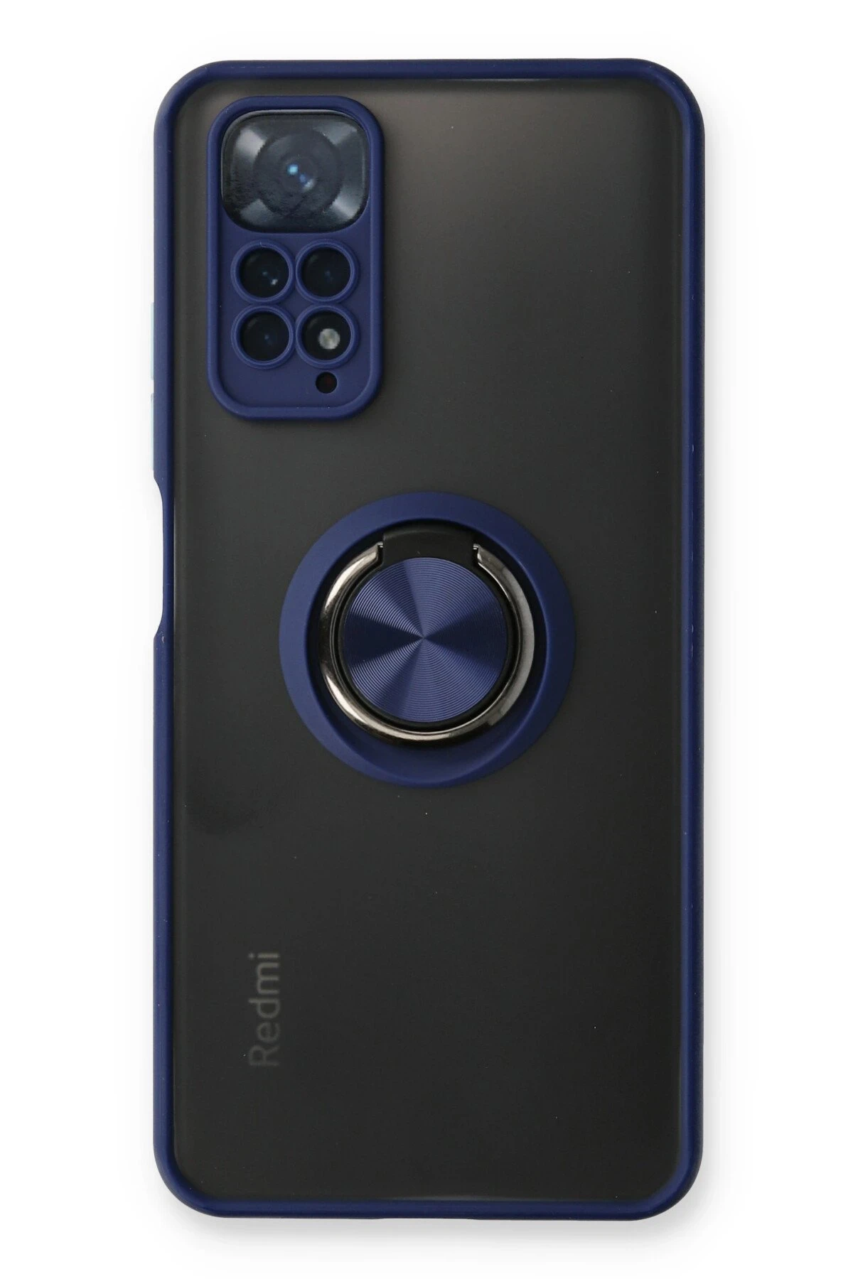 Newface Xiaomi Redmi Note 11 Kılıf Montreal Yüzüklü Silikon Kapak - Lacivert