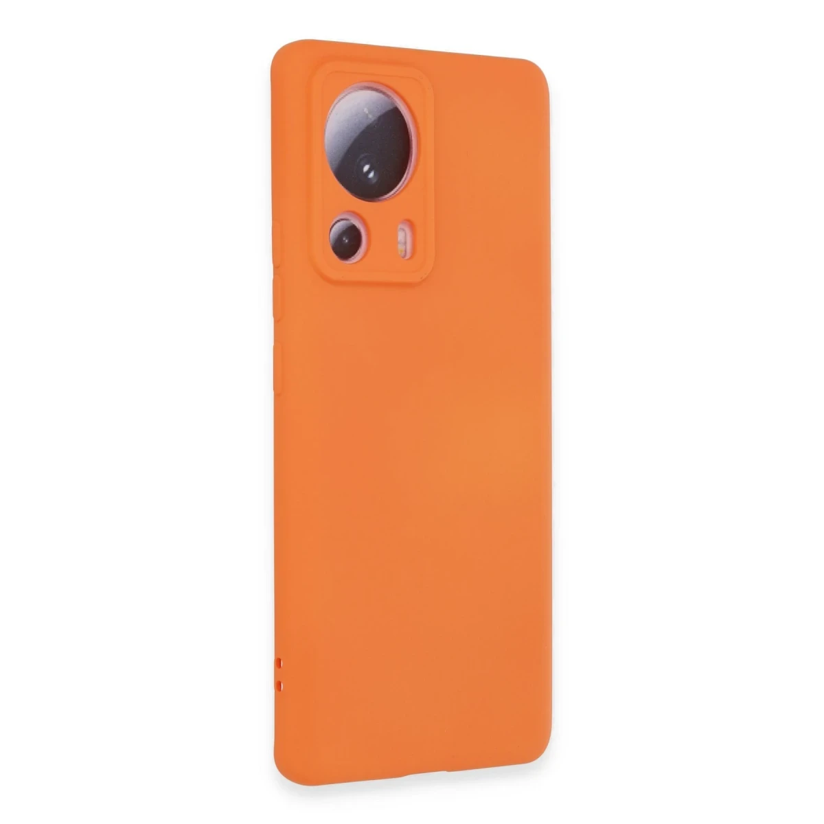 Xiaomi Mi 13 Lite Kılıf Nano içi Kadife Silikon - Turuncu