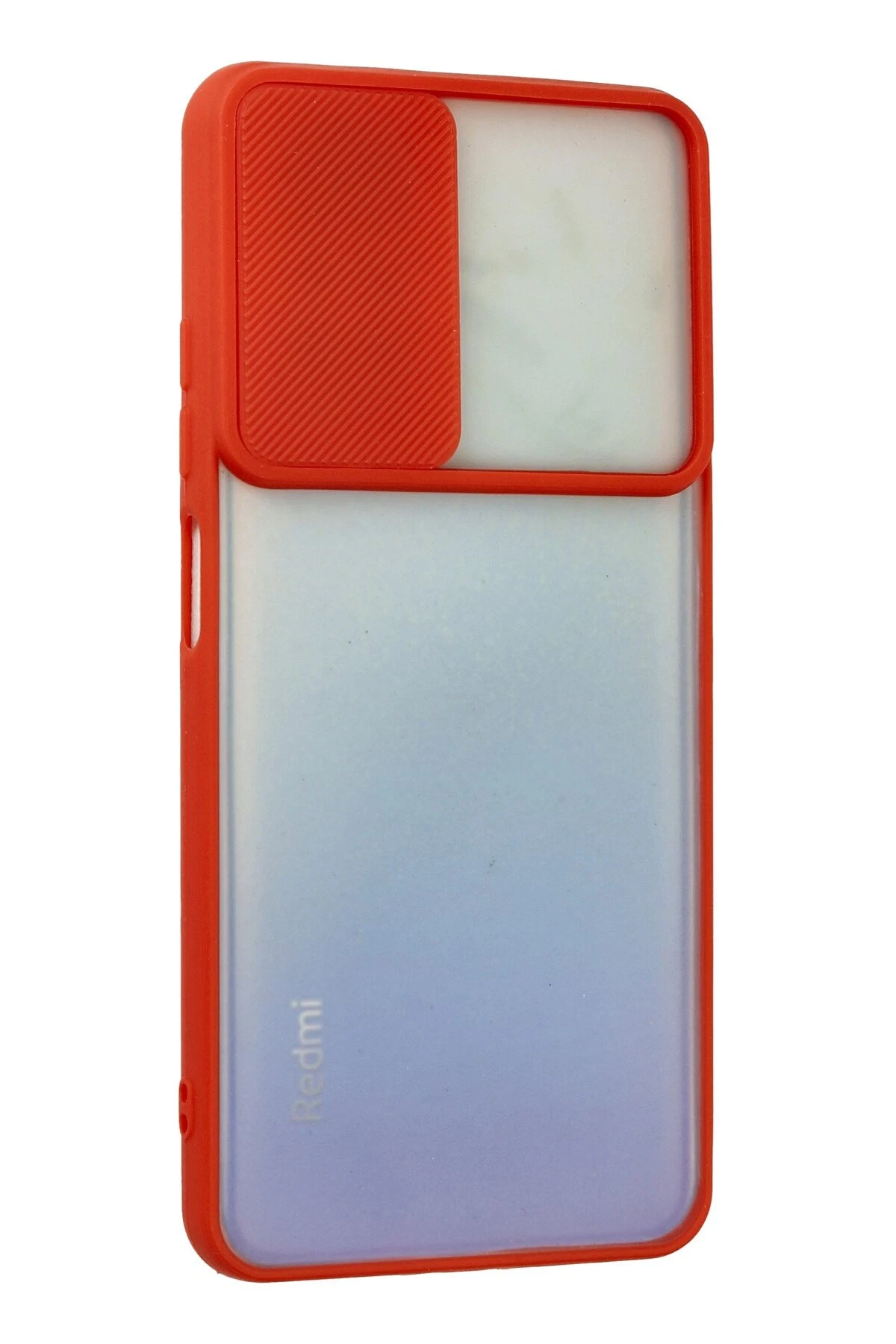 Newface Xiaomi Redmi Note 11 Kılıf Palm Buzlu Kamera Sürgülü Silikon - Kırmızı