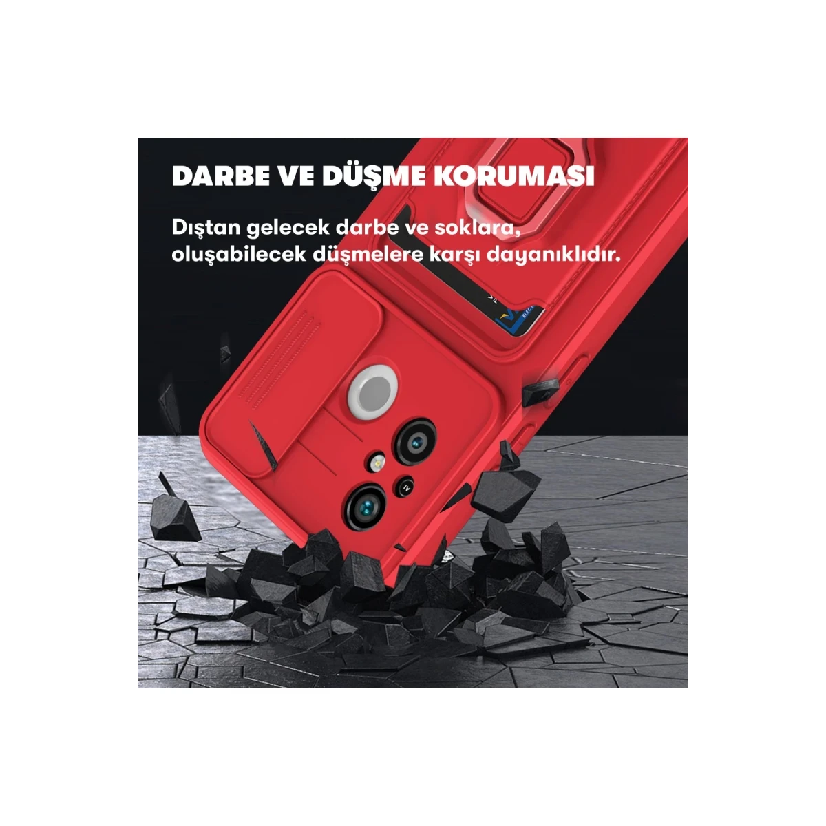Xiaomi Redmi 12C Kılıf Zuma Kartvizitli Yüzüklü Silikon - Lacivert
