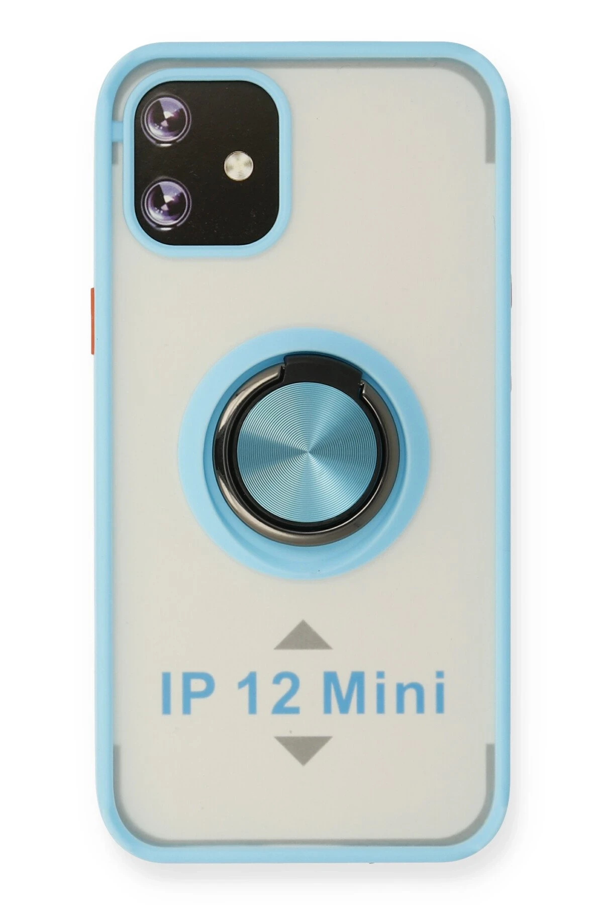 Newface iPhone 12 Mini Kılıf Montreal Yüzüklü Silikon Kapak - Buz Mavi