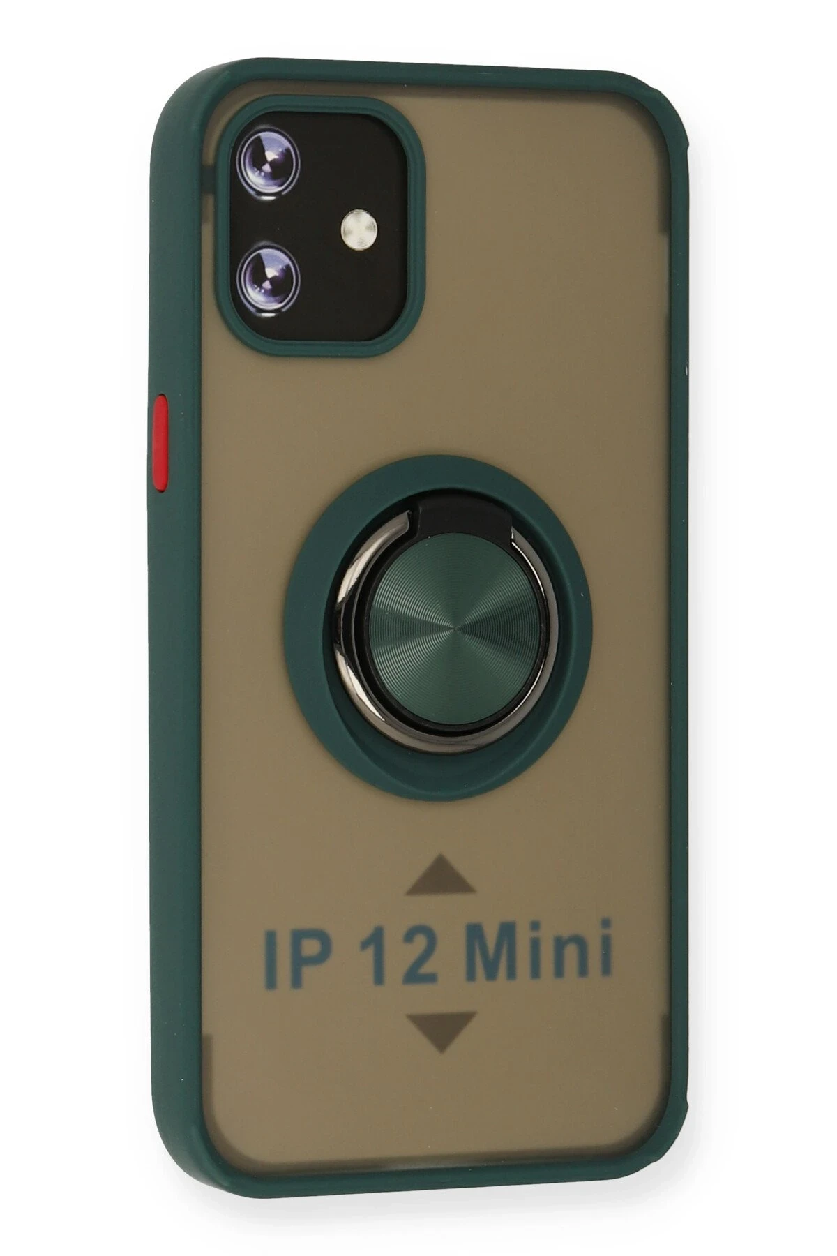 Newface iPhone 12 Mini Kılıf Montreal Yüzüklü Silikon Kapak - Yeşil