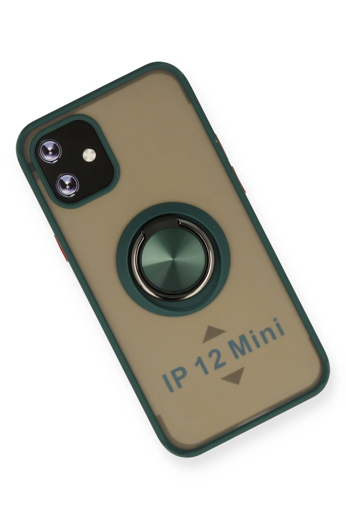 Newface iPhone 12 Mini Kılıf Montreal Yüzüklü Silikon Kapak - Yeşil