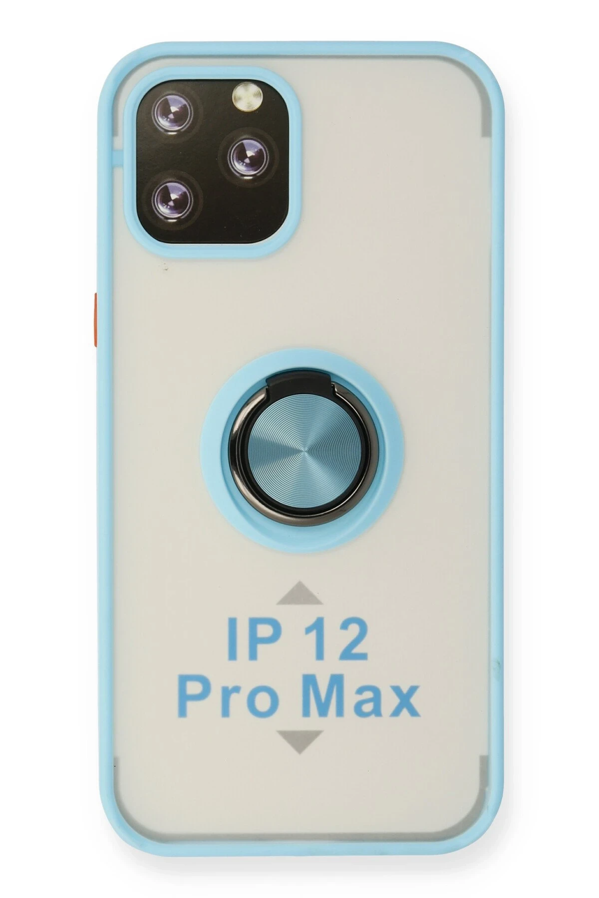 Newface iPhone 12 Pro Kılıf Montreal Yüzüklü Silikon Kapak - Buz Mavi