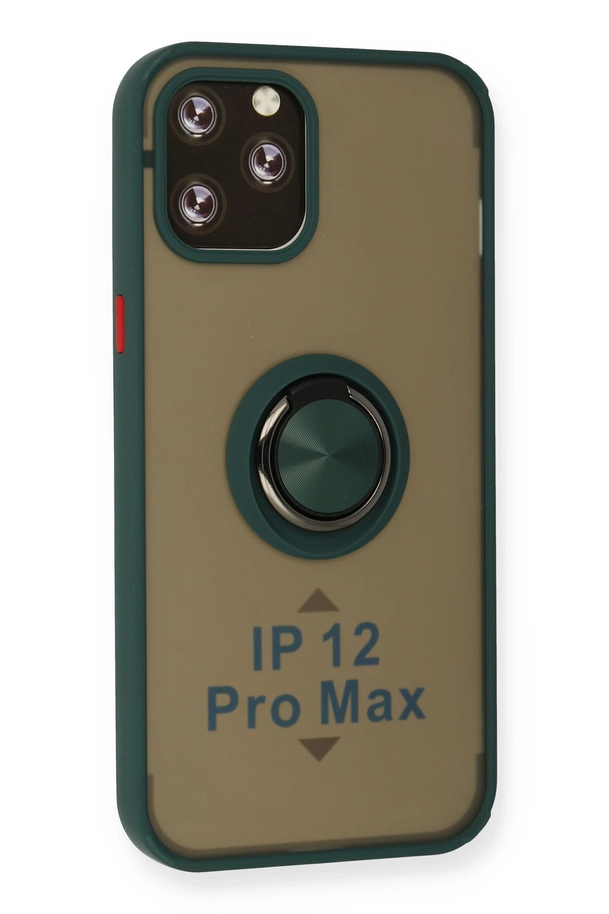 Newface iPhone 12 Pro Kılıf Montreal Yüzüklü Silikon Kapak - Yeşil