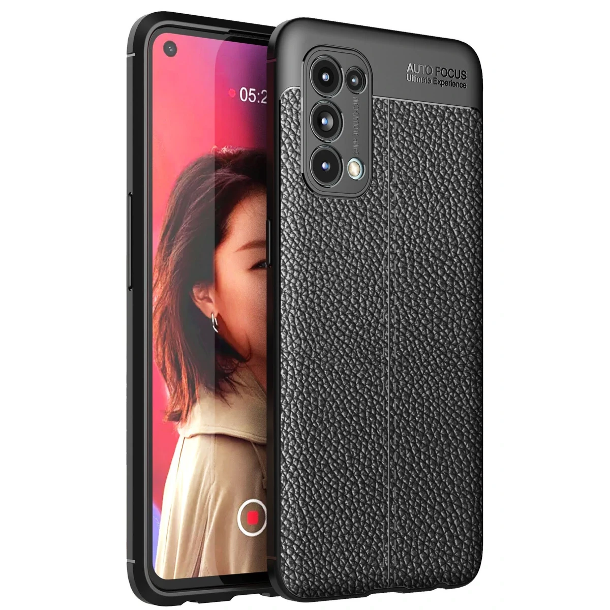 Newface Oppo Reno 5 Kılıf Auto Focus Kapak - Siyah