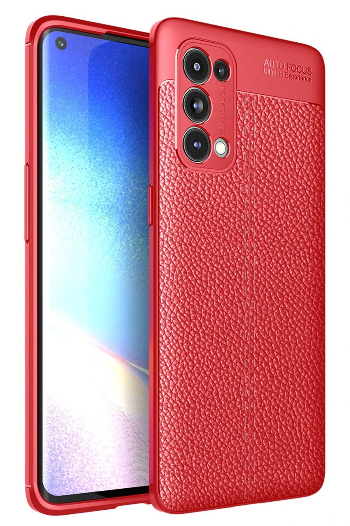 Newface Oppo Reno 5 Pro Kılıf Auto Focus Kapak - Kırmızı
