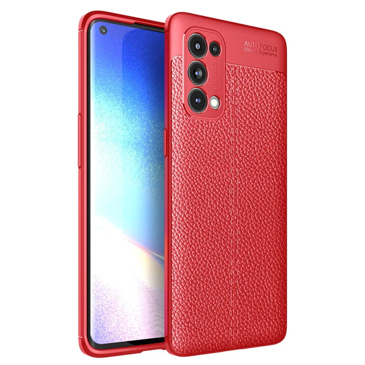 Newface Oppo Reno 5 Pro Kılıf Auto Focus Kapak - Kırmızı